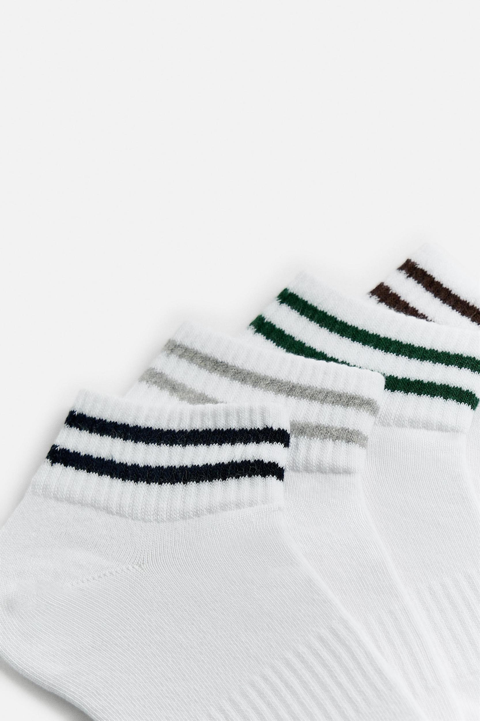 FOUR-PACK OF STRIPED ANKLE SOCKS Product Image