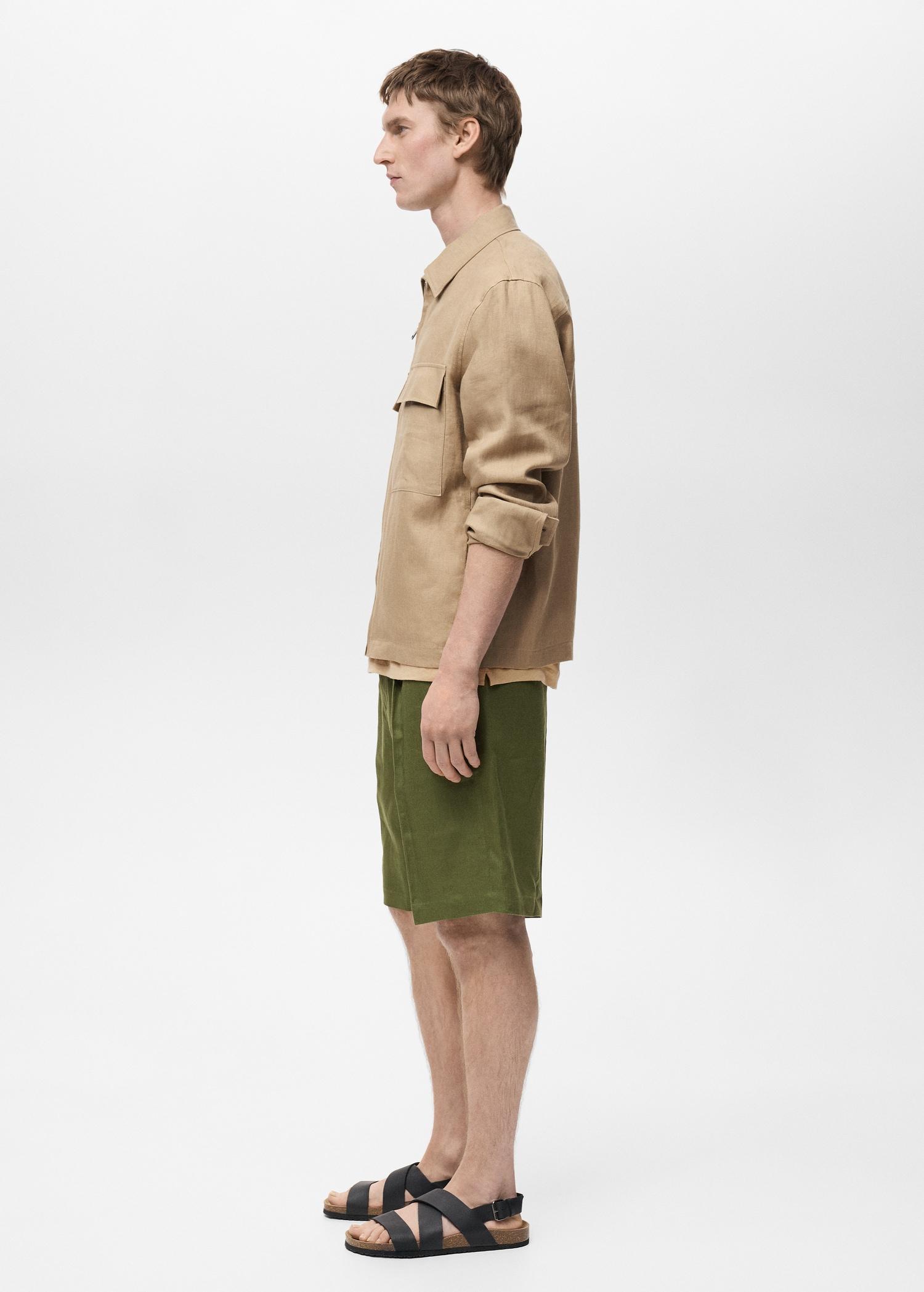 100% linen jacket with pockets - Men | MANGO USA Product Image