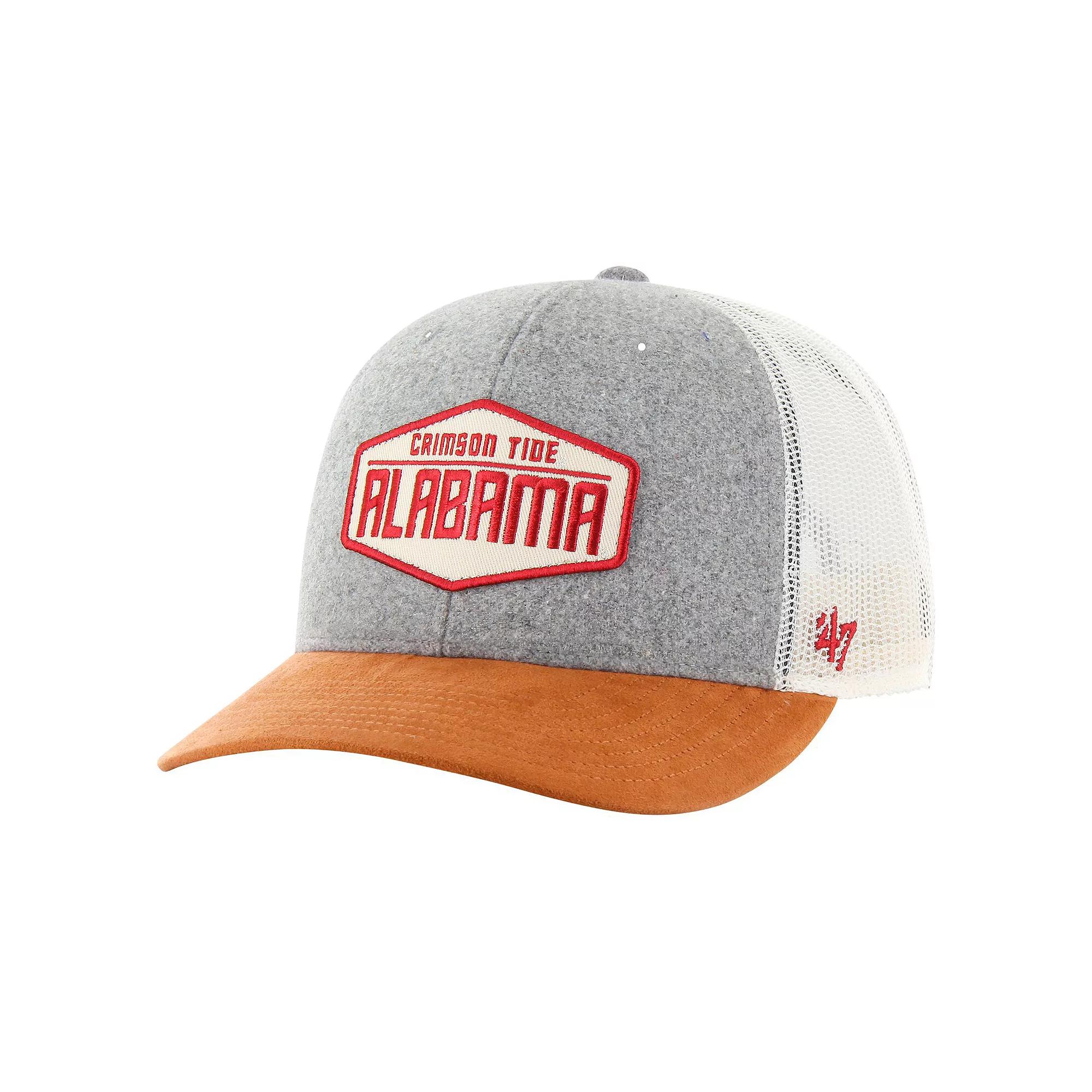 Men's '47 Heather Gray Alabama Crimson Tide Drover Trucker Adjustable Hat, Grey Product Image