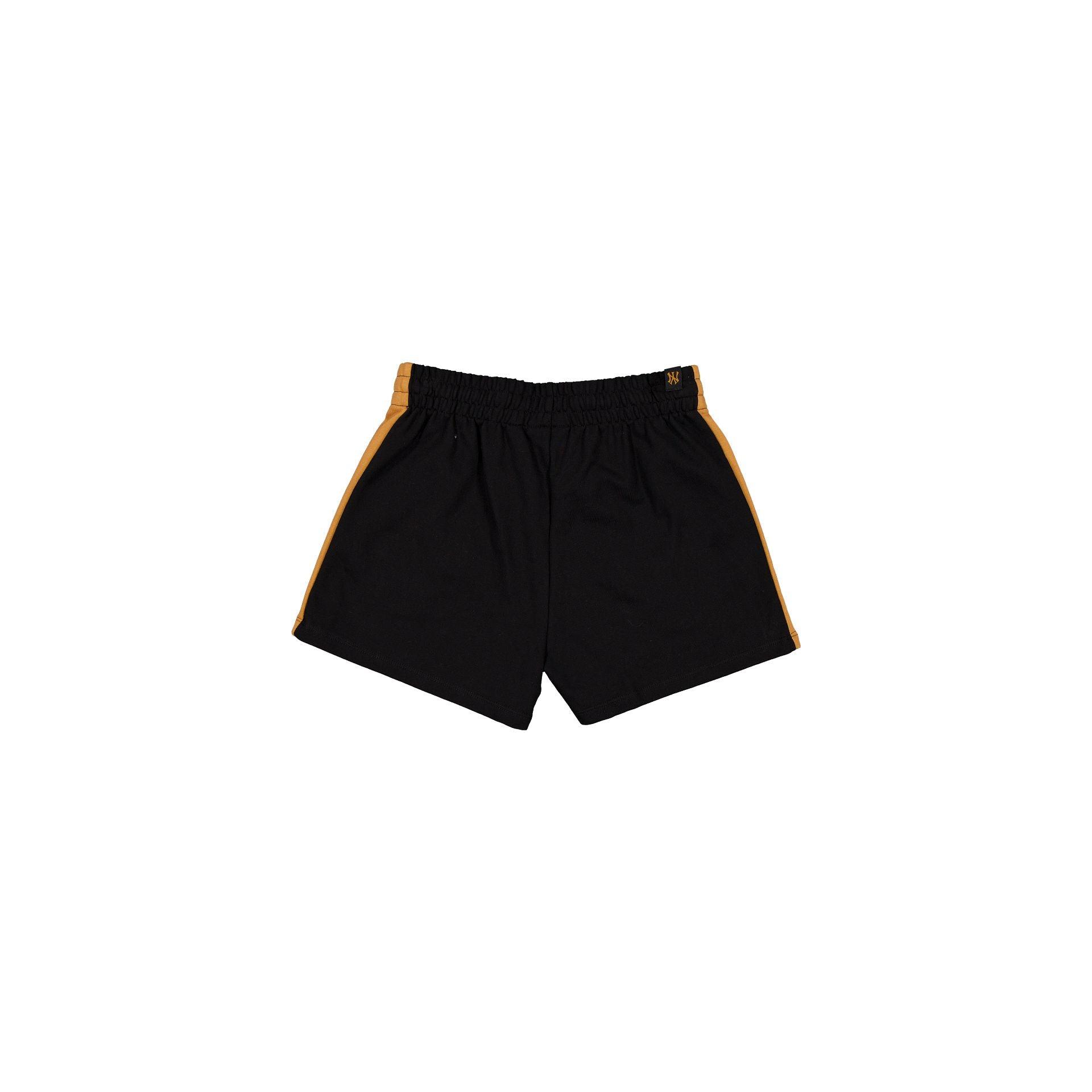 New York Yankees Women's High Waisted Black Floral Shorts Female Product Image