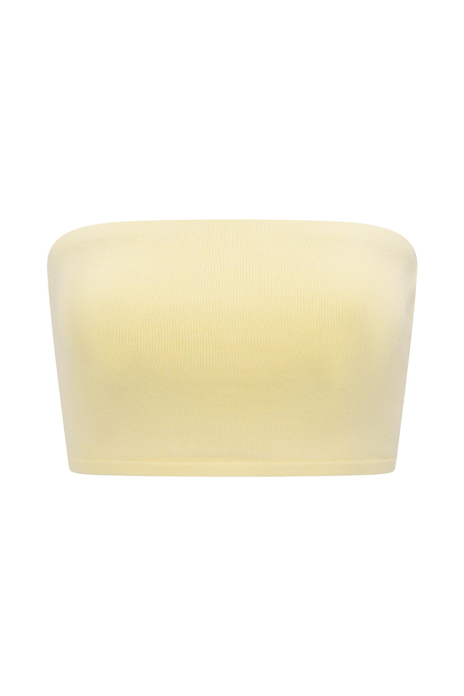 Tanyel Knit Bandeau Top - Lemon Product Image