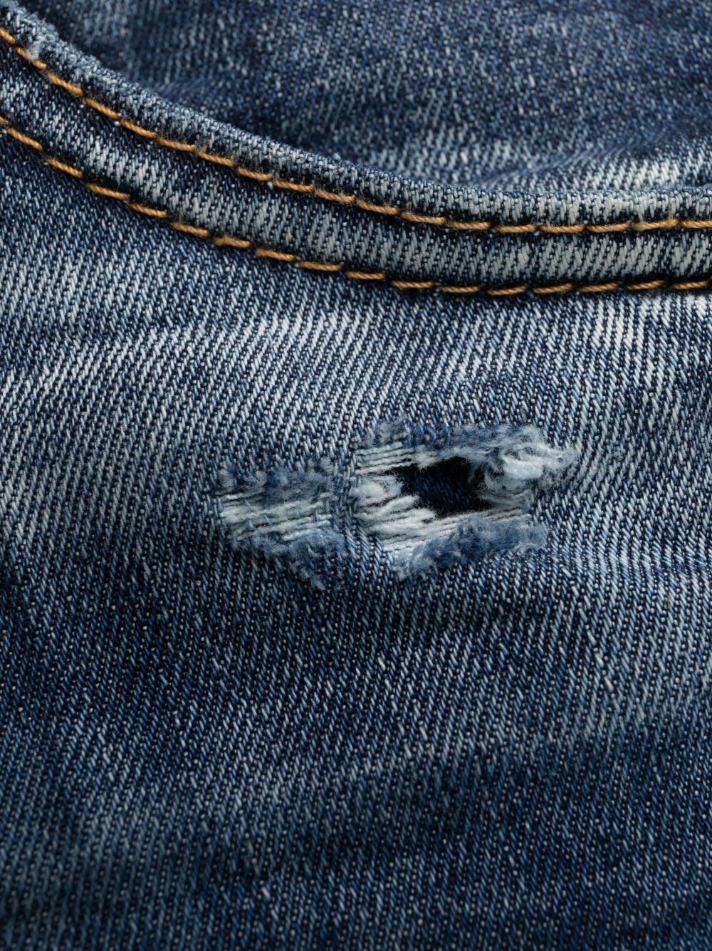 distressed logo-patch cropped jeans Product Image