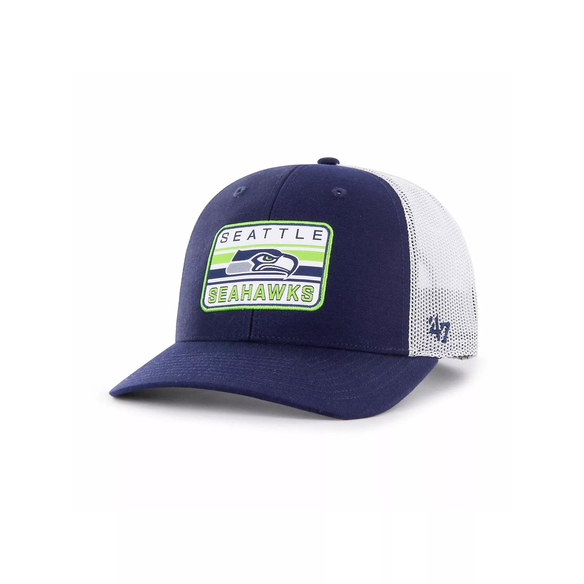 Men's '47 Navy/White Seattle Seahawks Drifter Adjustable Trucker Hat, Blue Product Image