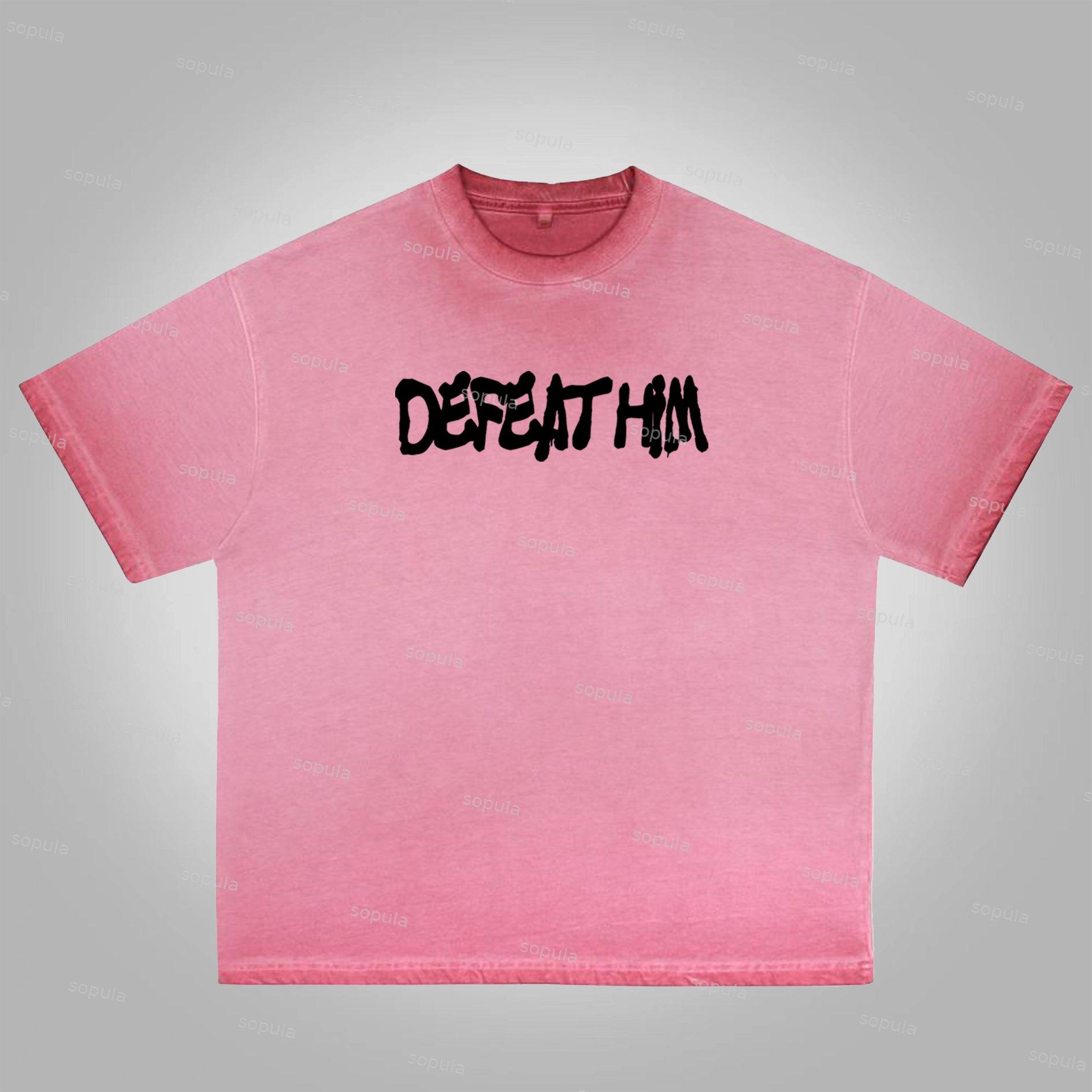 Sopula Vintage Boxer Defeat Him Graphic Print Washed Cotton T-Shirt Product Image