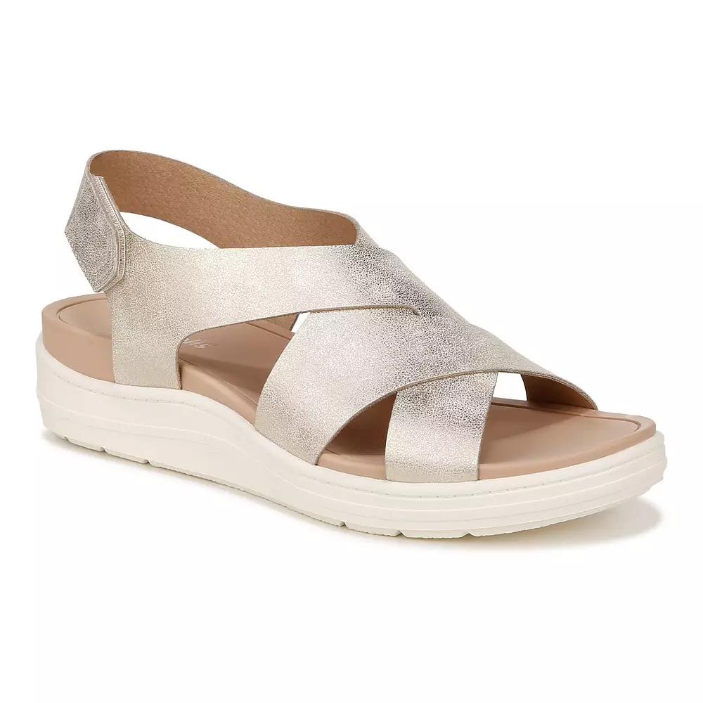 Dr. Scholl's Time Off Sea Women's Strappy Sandals, Size: 7, Light Gold Product Image