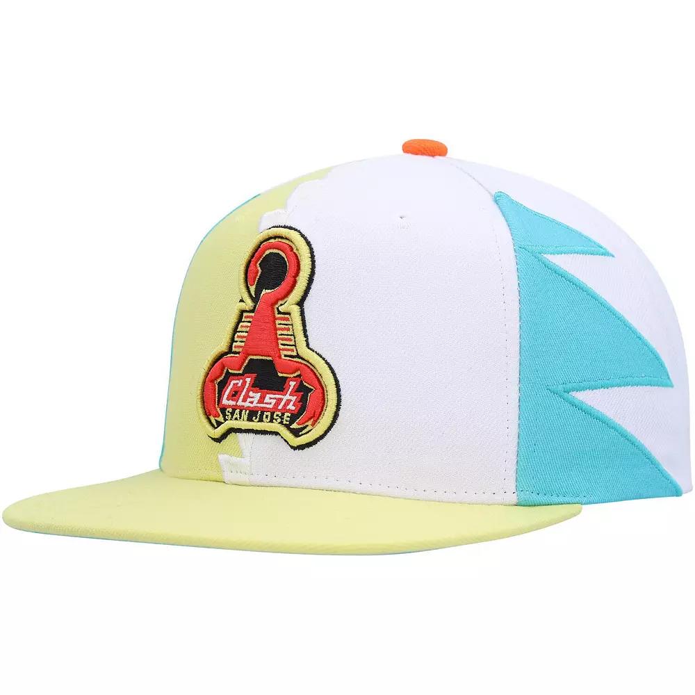 Men's Mitchell & Ness White San Jose Earthquakes Jersey Hook Snapback Hat, Sje White Product Image