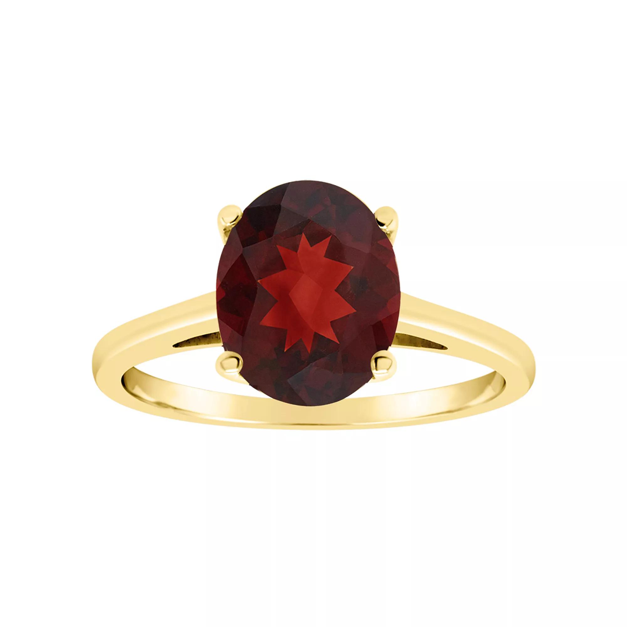 Alyson Layne 14k Gold Oval Garnet Solitaire Ring, Women's, Size: 7 Product Image