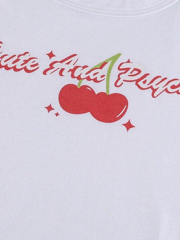 Cherry Print Y2K Crop Tank Top Product Image