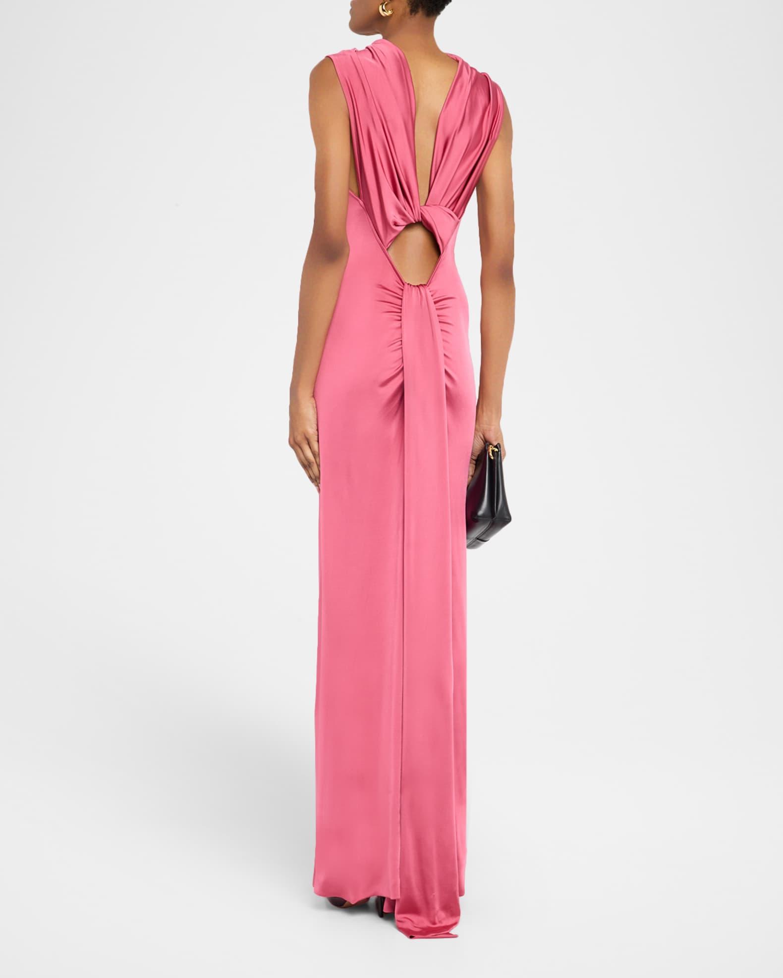 Draped Cutout Twist-Back Column Gown Product Image