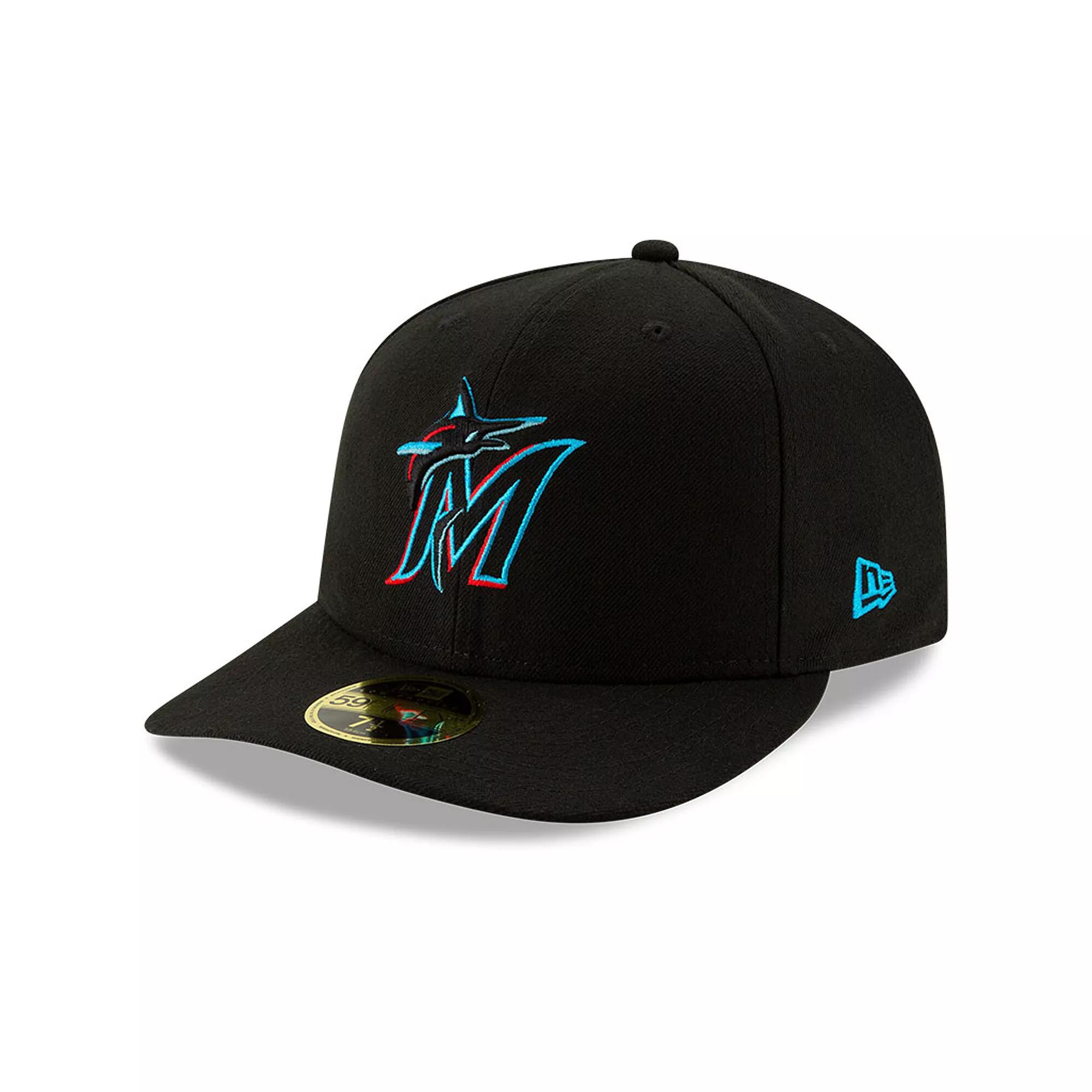 Men's New Era Black Miami Marlins Authentic Collection On-Field Low Profile 59FIFTY Fitted Hat,  Product Image
