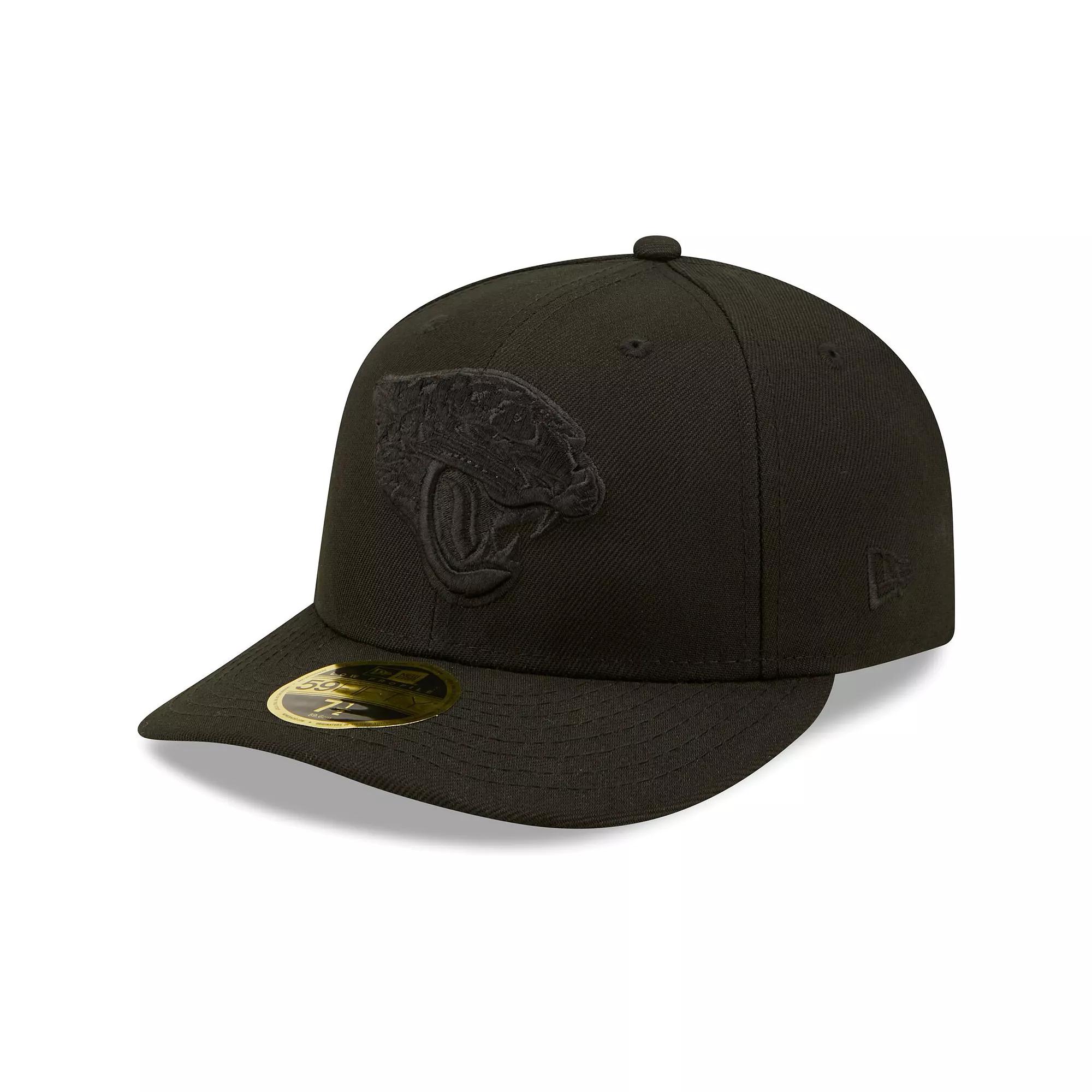 Men's New Era Black Jacksonville Jaguars Black on Black Low Profile 59FIFTY II Fitted Hat,  Product Image