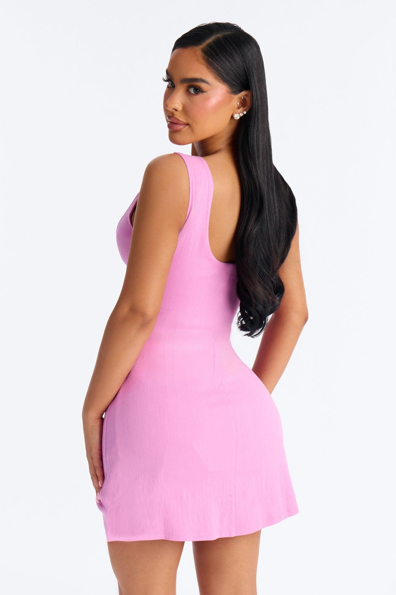 Charlee Sleeveless Stretch Linen Mini Dress - Orchid Female Product Image