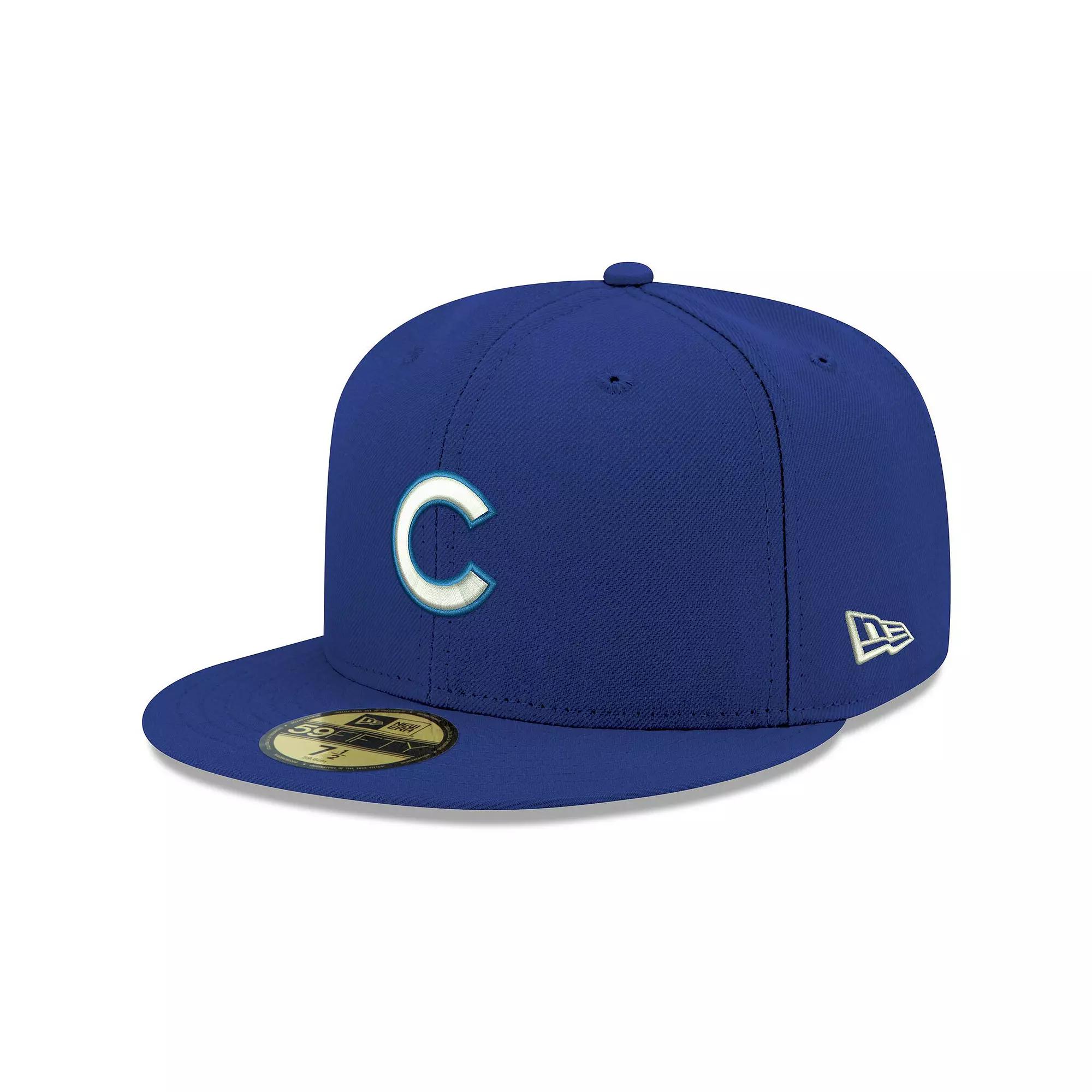 Men's New Era Royal Chicago Cubs White Logo 59FIFTY Fitted Hat,  Product Image