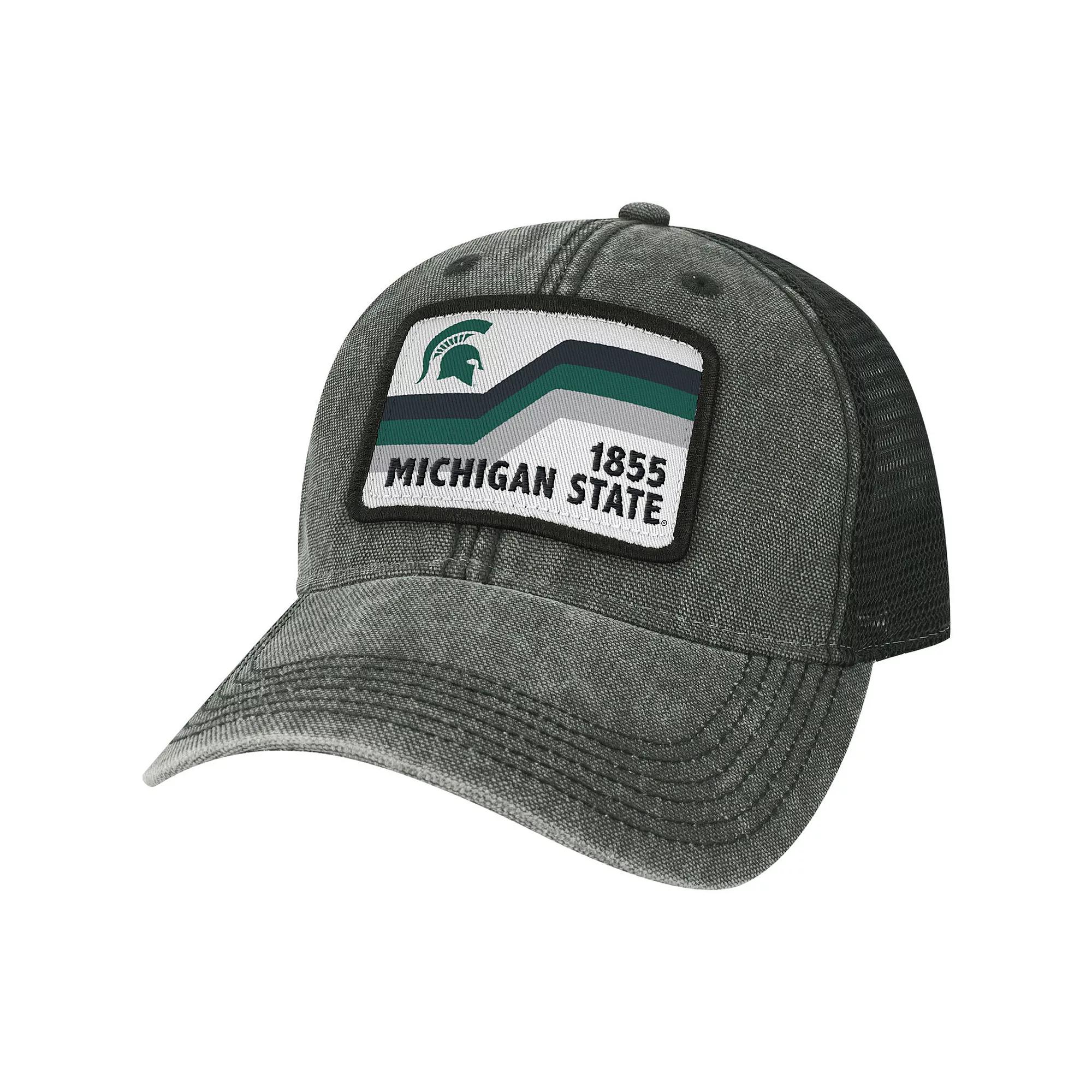 Men's Black Michigan State Spartans Sun & Bars Dashboard Trucker Snapback Hat Product Image