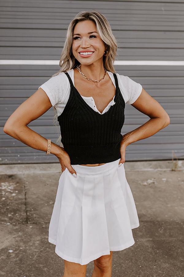 Cool Cruise Knit Crop Tank In Black Product Image