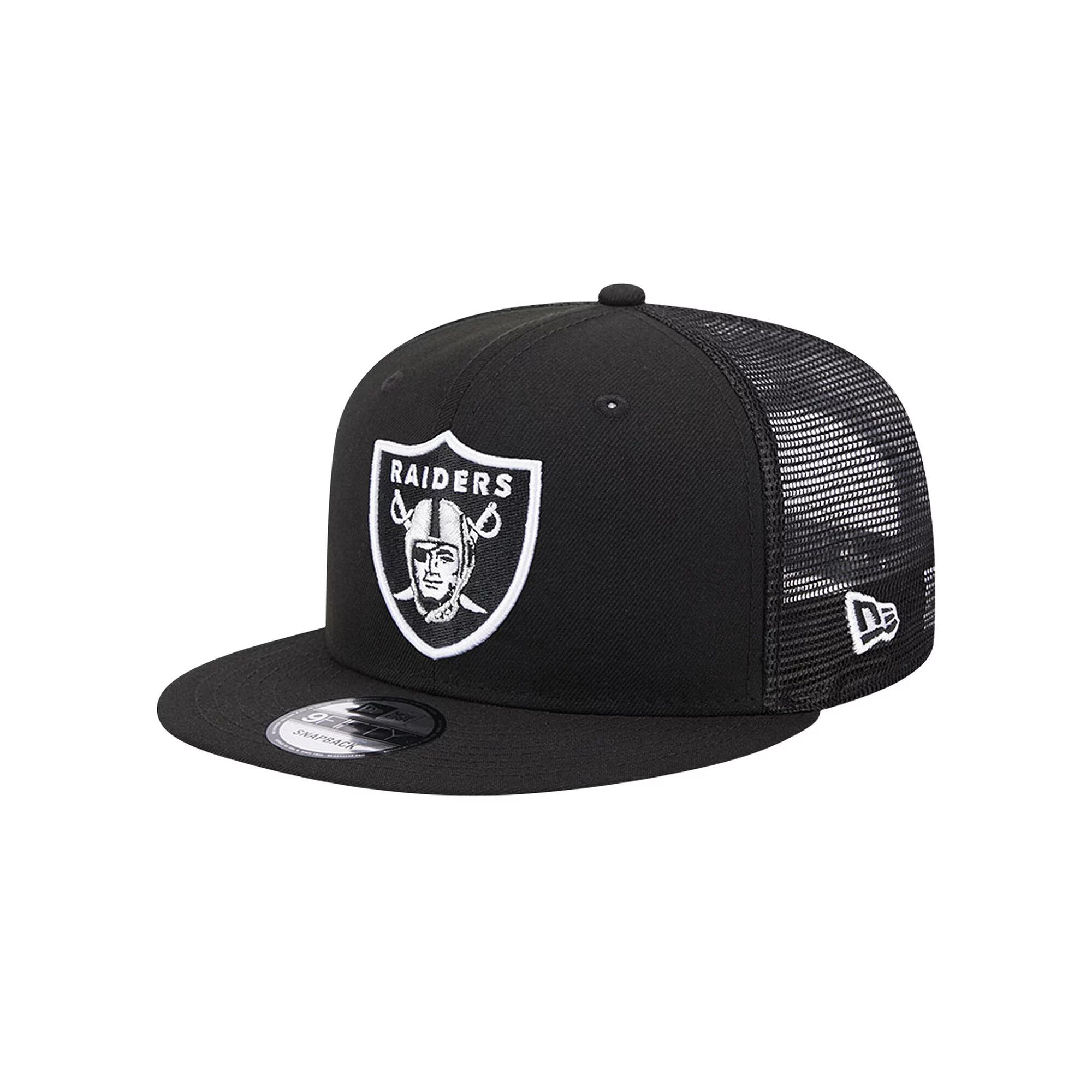 Men's New Era Black Las Vegas Raiders Main Trucker 9FIFTY Snapback Hat, Lvr Black Product Image