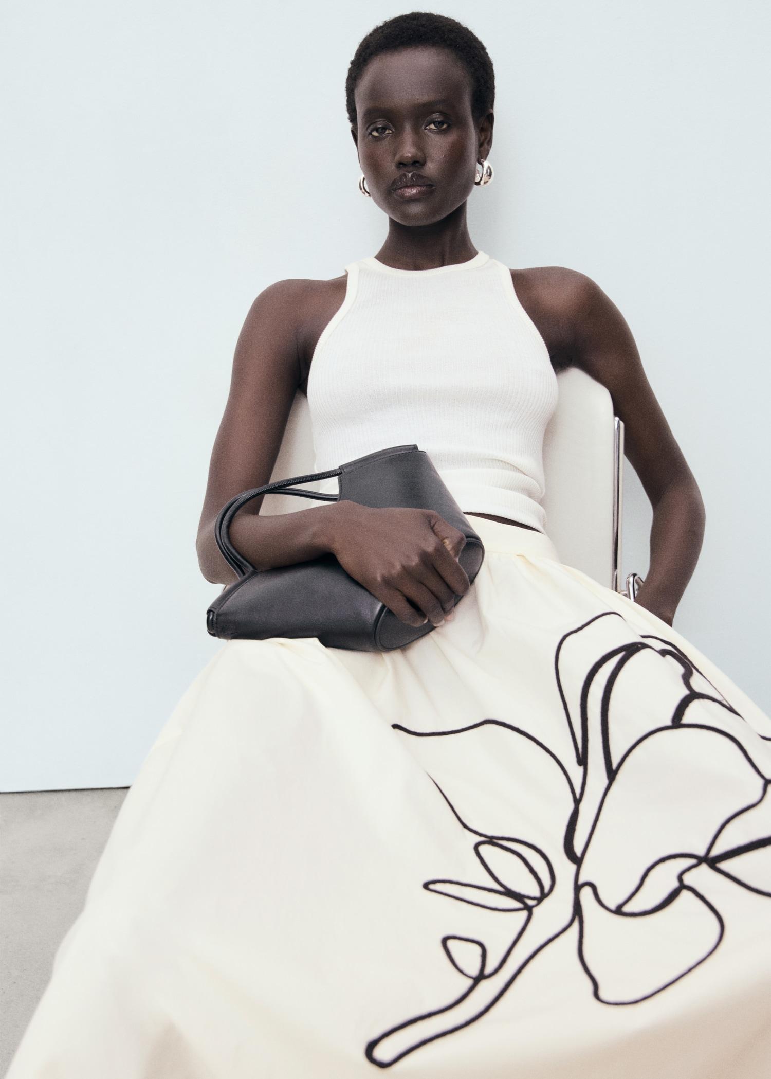 Embroidered cotton skirt - Women | MANGO USA Product Image