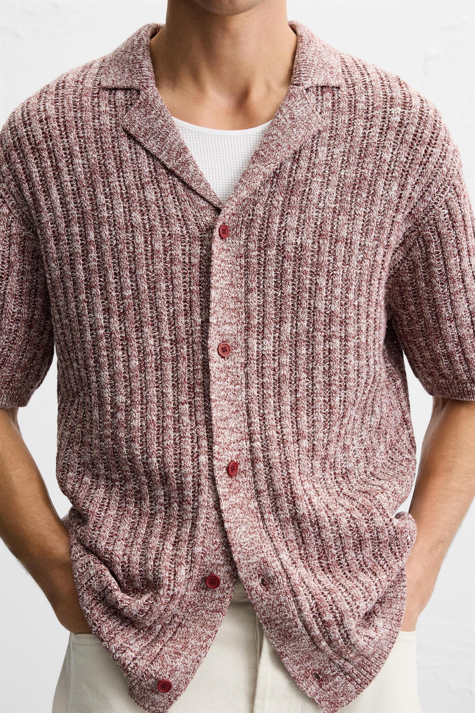 CONTRAST KNIT SHIRT Product Image