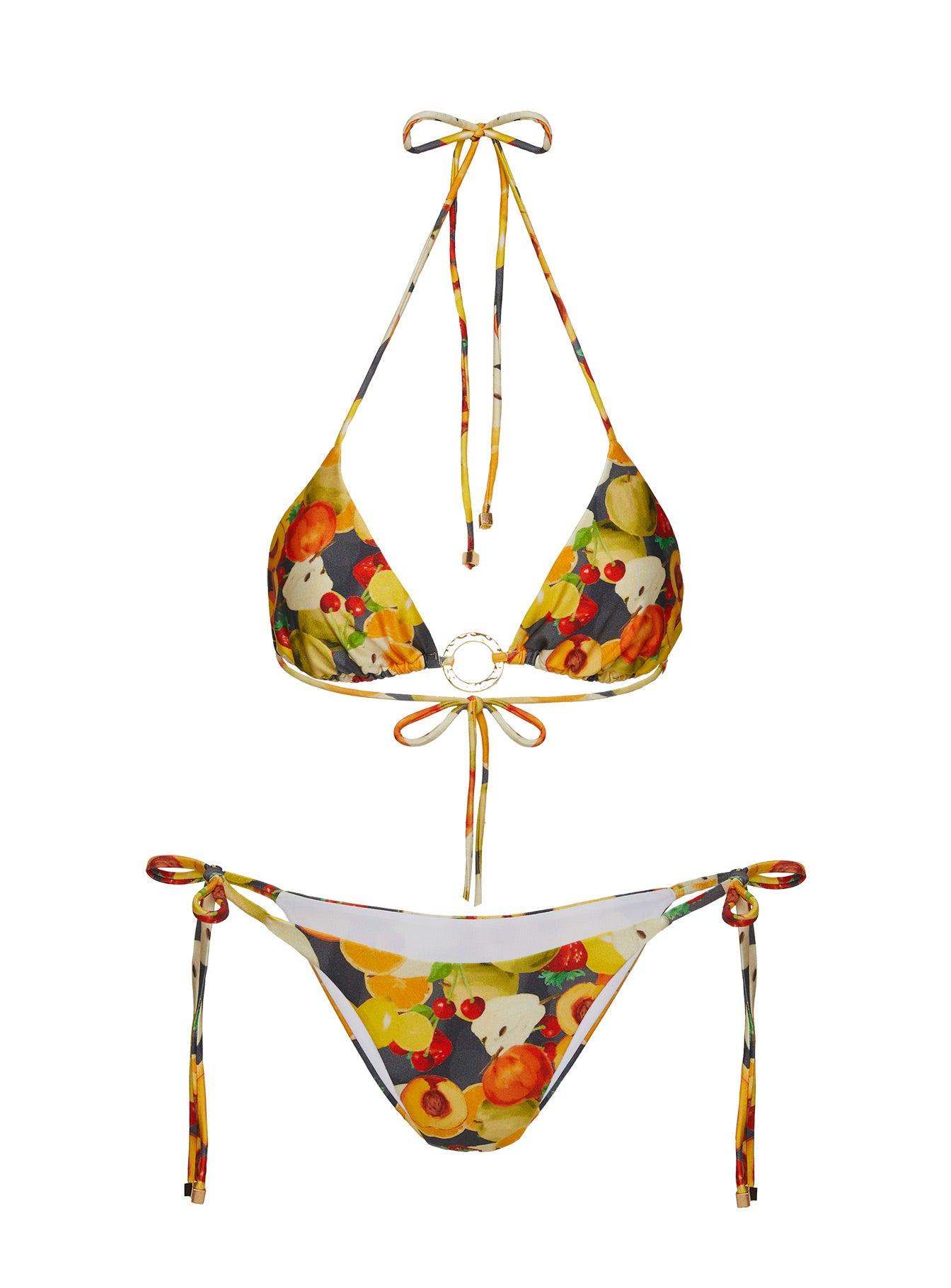 Glora Tie Side Bikini Bottoms Fruit Multi Product Image