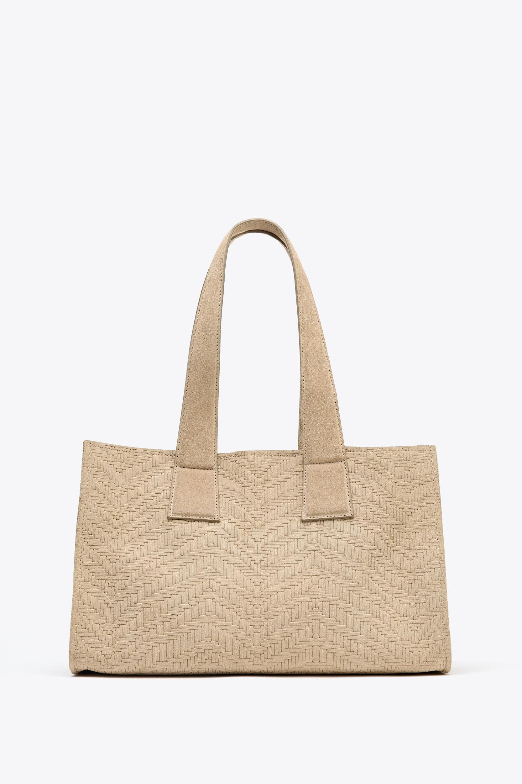 BRAIDED SPLIT LEATHER SHOPPER BAG Product Image