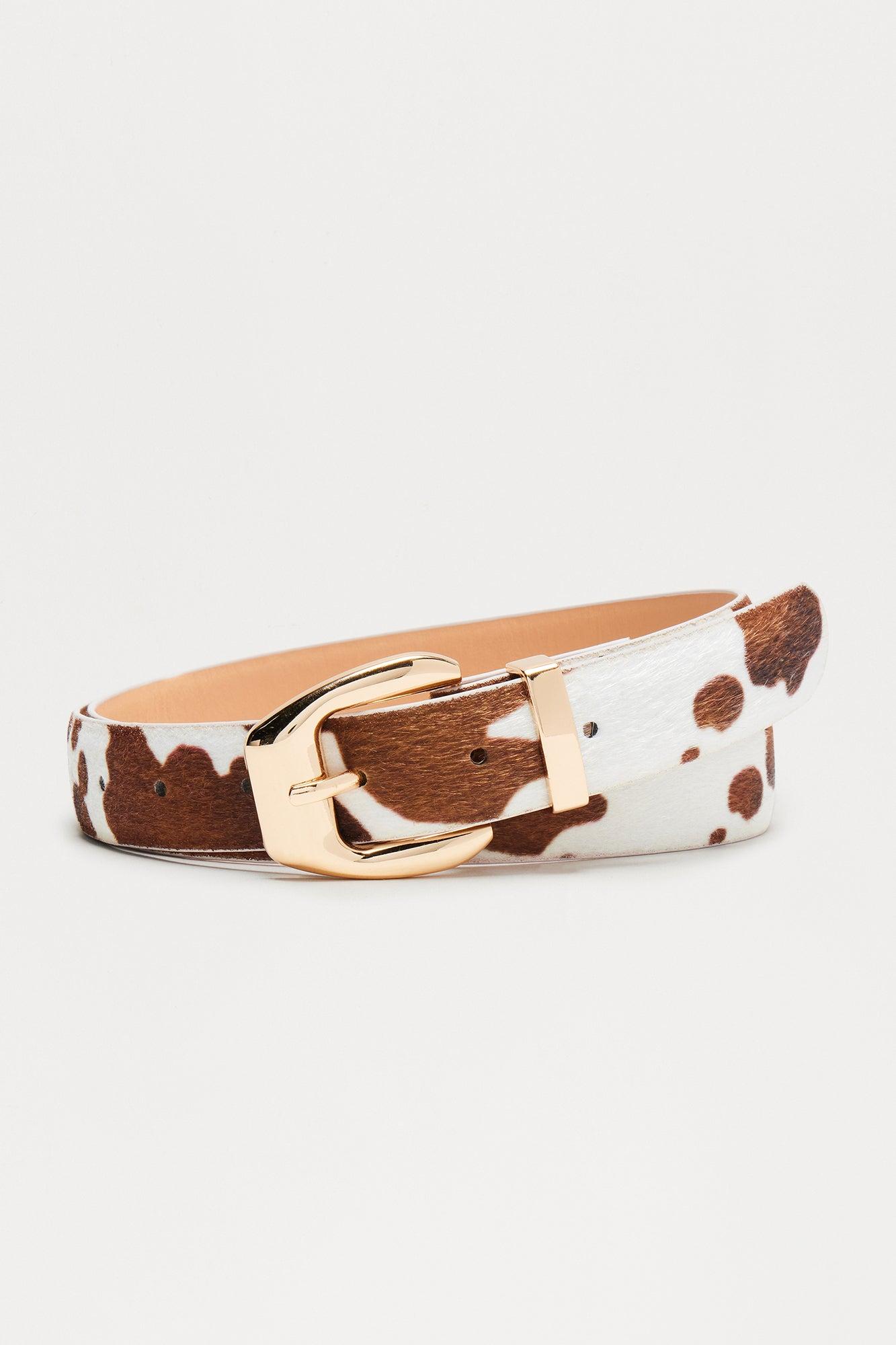 City Cowgirl Animal Print Belt - Brown/combo Product Image