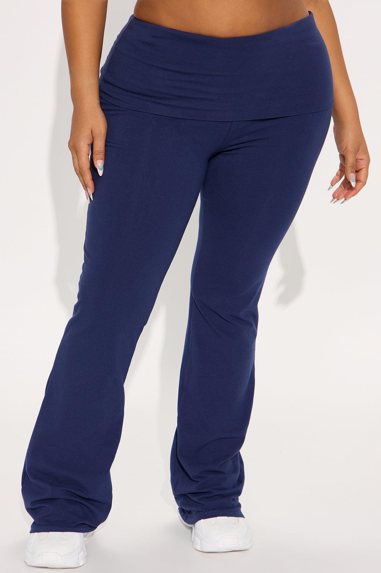 Adriana Foldover Flare Pant - Navy Female Product Image