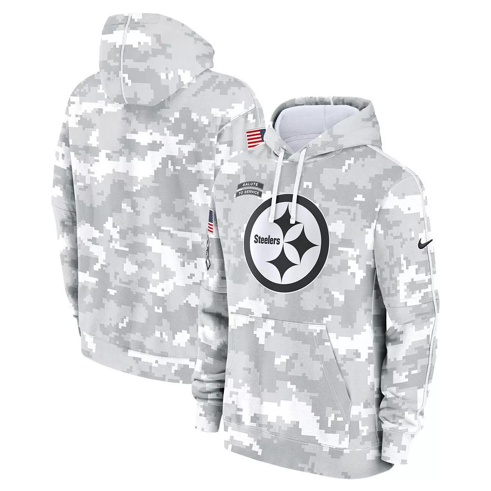 Men's Nike Arctic Camo Pittsburgh Steelers 2024 Salute to Service Club Fleece Pullover Hoodie, Size: Medium, Team Product Image