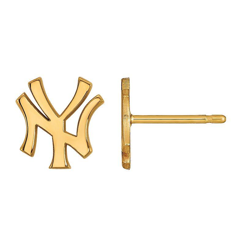 LogoArt Sterling Silver New York Yankees Stud Earrings, Women's, Size: 9MM Product Image