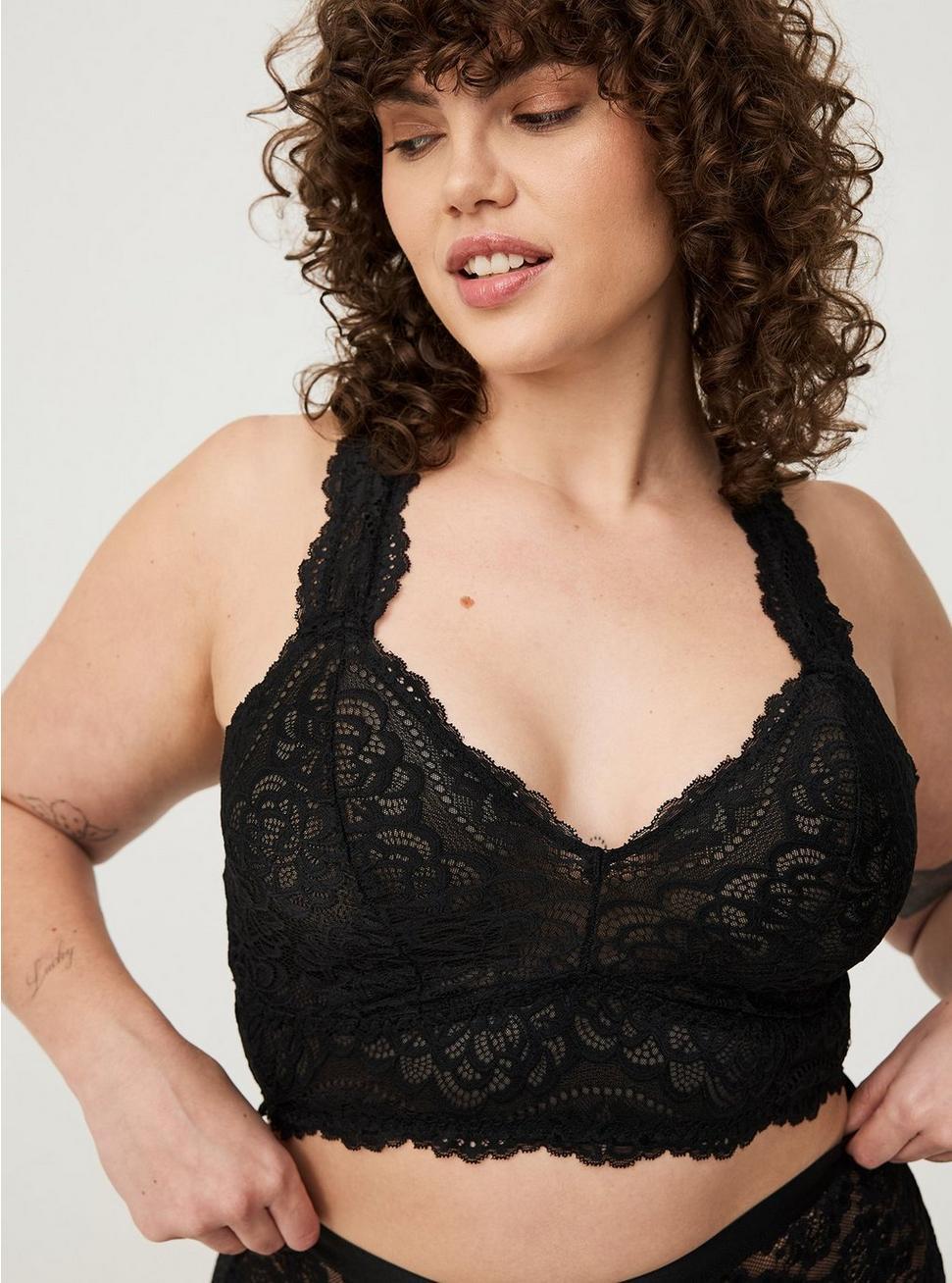 Unlined Lace Solid Racerback Bralette Product Image