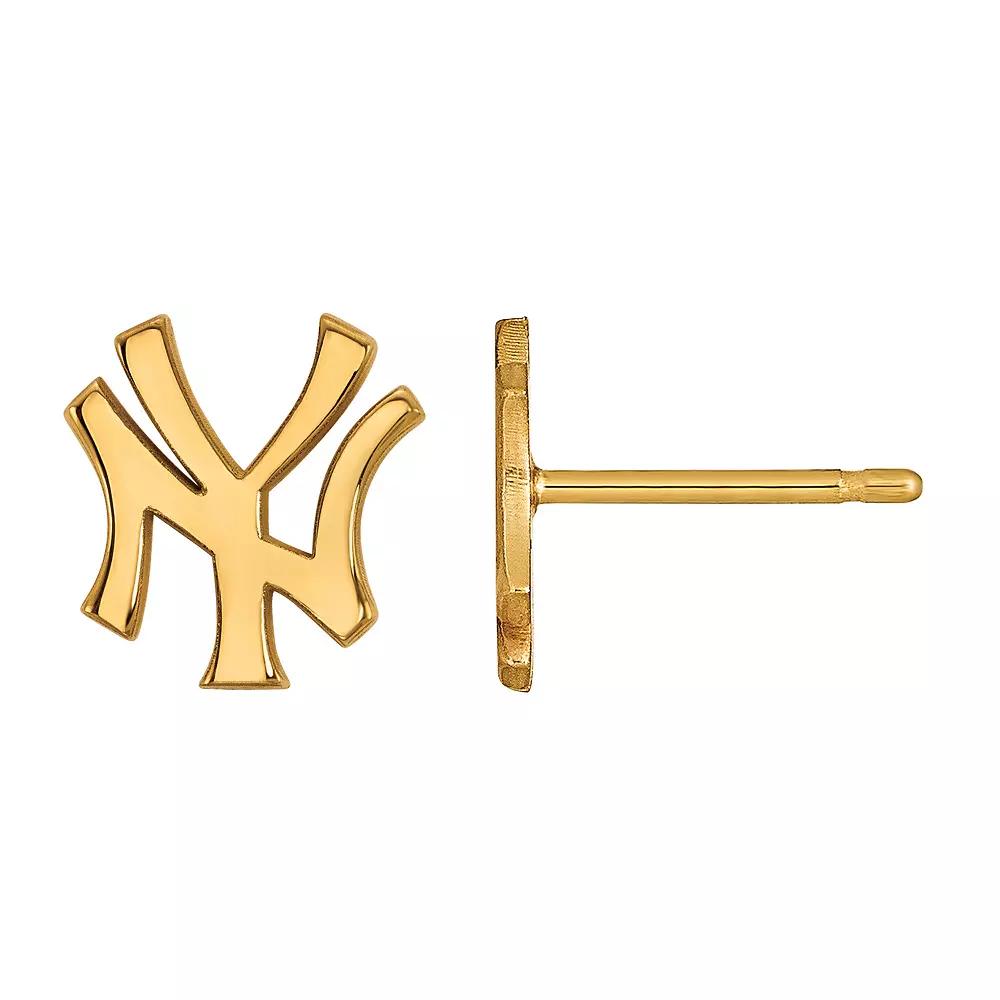 LogoArt Sterling Silver New York Yankees Stud Earrings, Women's, Size: 9MM Product Image