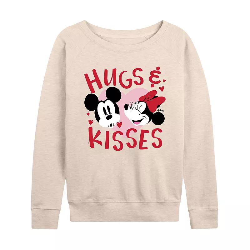 Disney's Mickey and Minnie Mouse Women's Hugs & Kisses French Terry Long Sleeve Tee,  Product Image