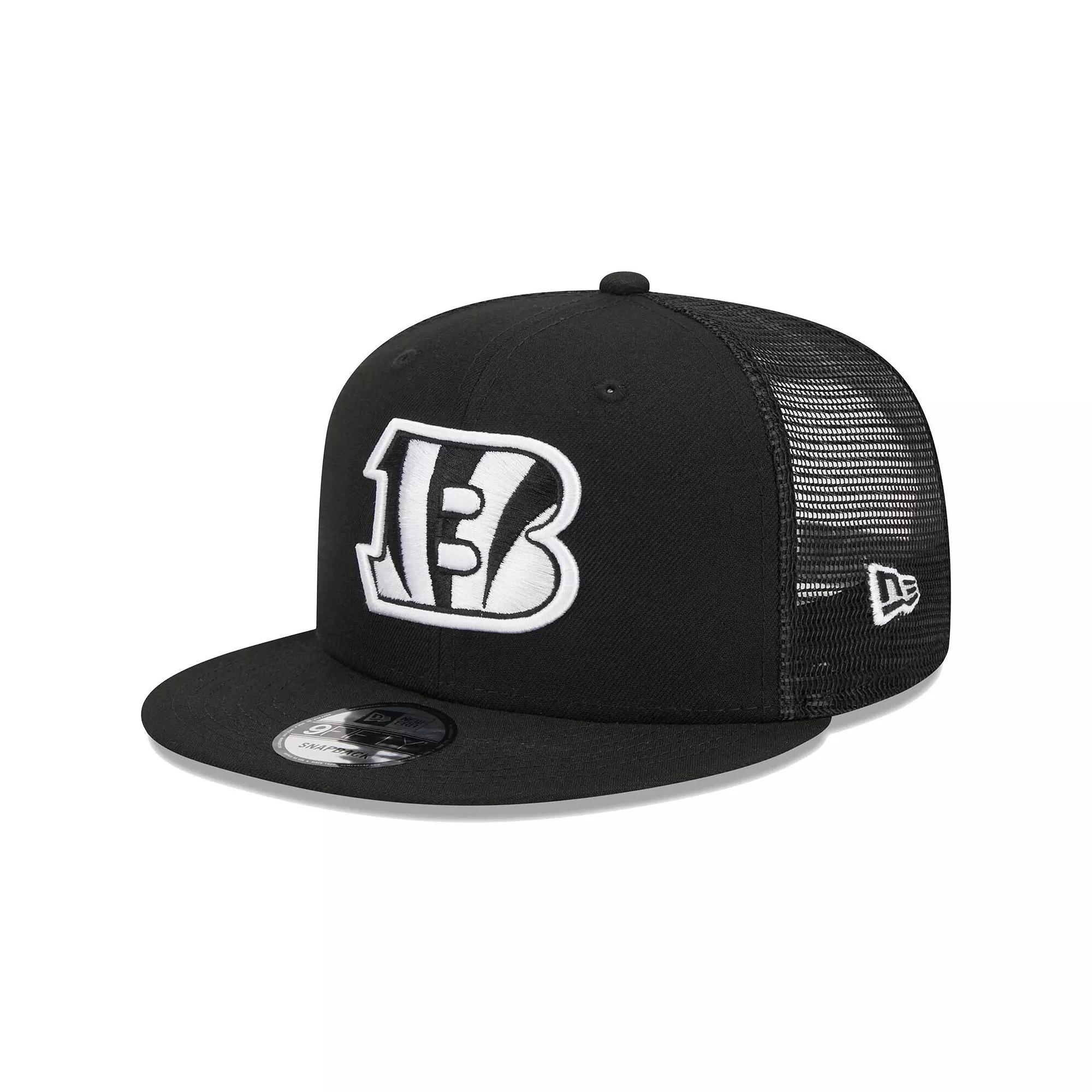 Men's New Era Black Cincinnati Bengals Main Trucker 9FIFTY Snapback Hat Product Image