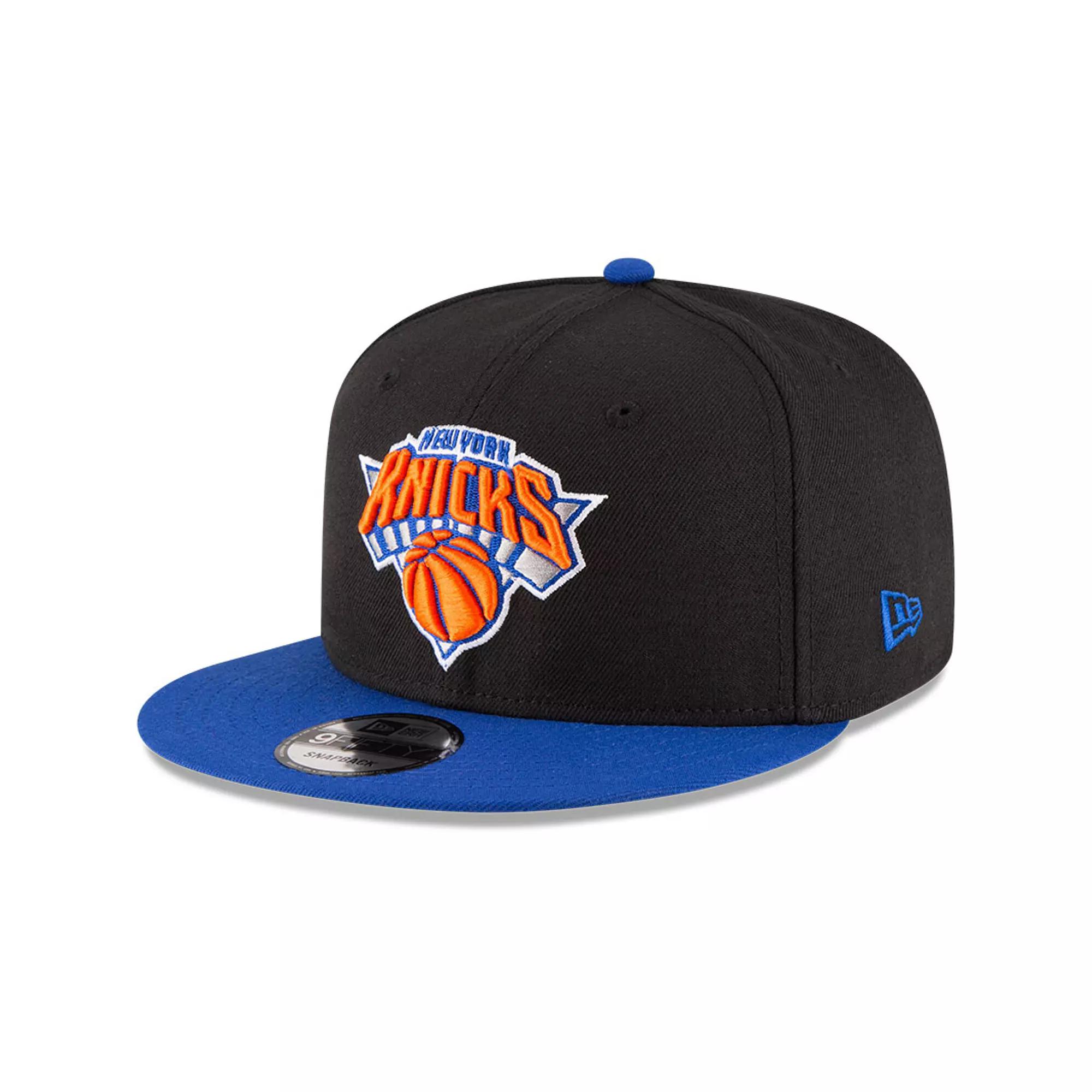 Men's New Era Black/Blue New York Knicks 2-Tone 9FIFTY Adjustable Snapback Hat Product Image