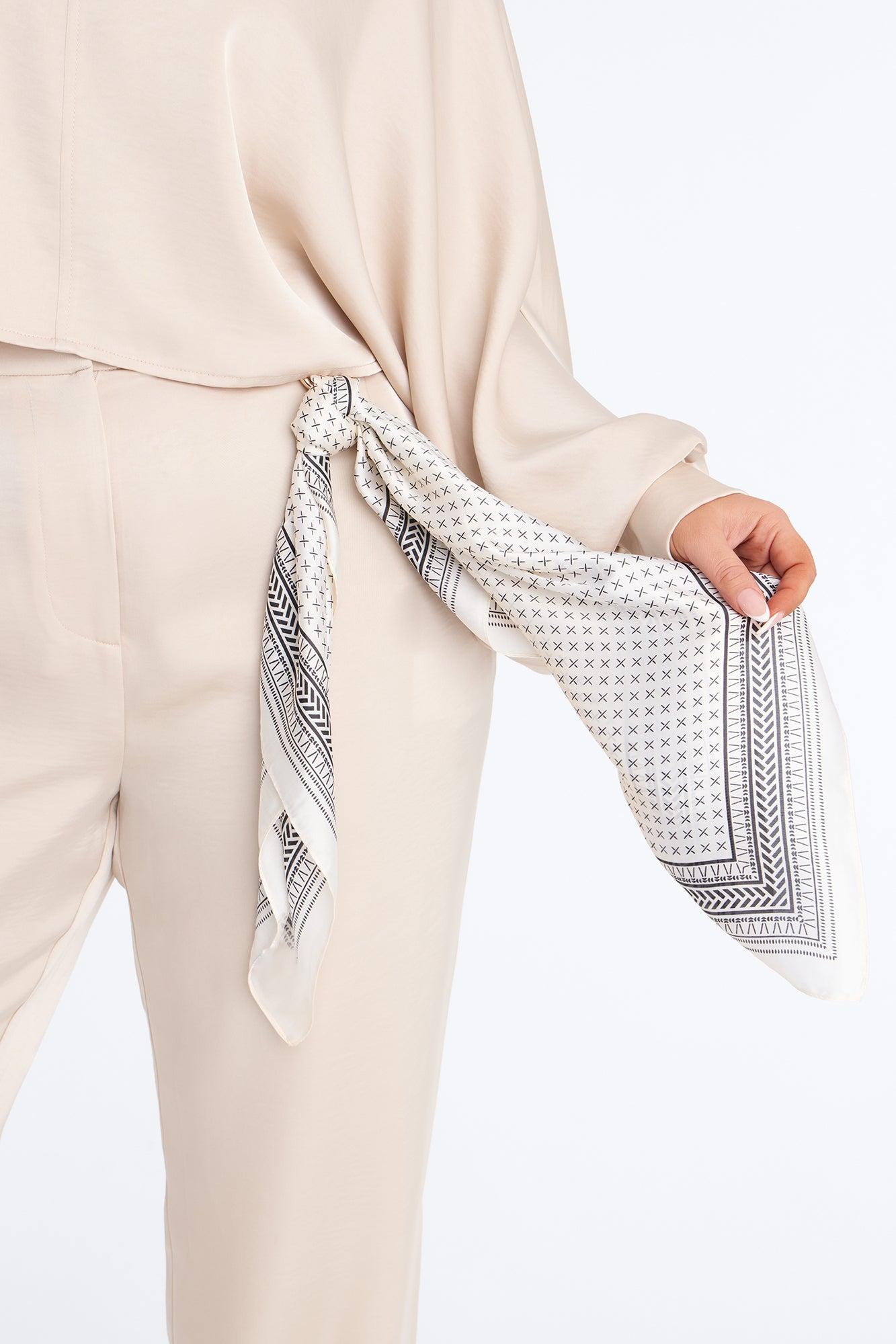 Not Your Typical Satin 3 Piece Pant Set - Champagne Female Product Image