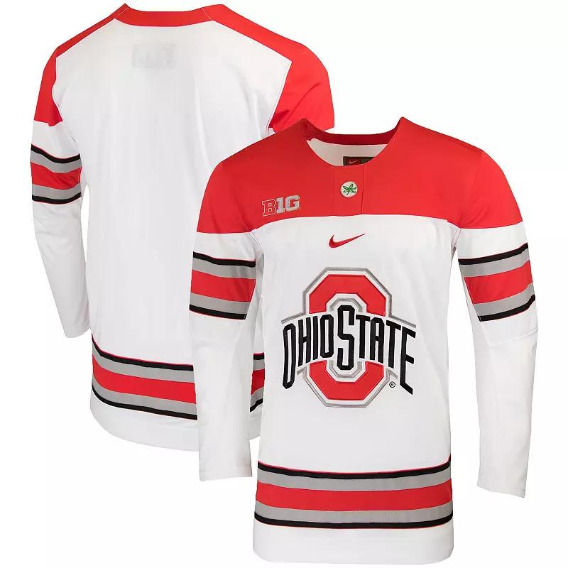 Men's Nike White Ohio State Buckeyes Replica College Hockey Jersey,  Product Image