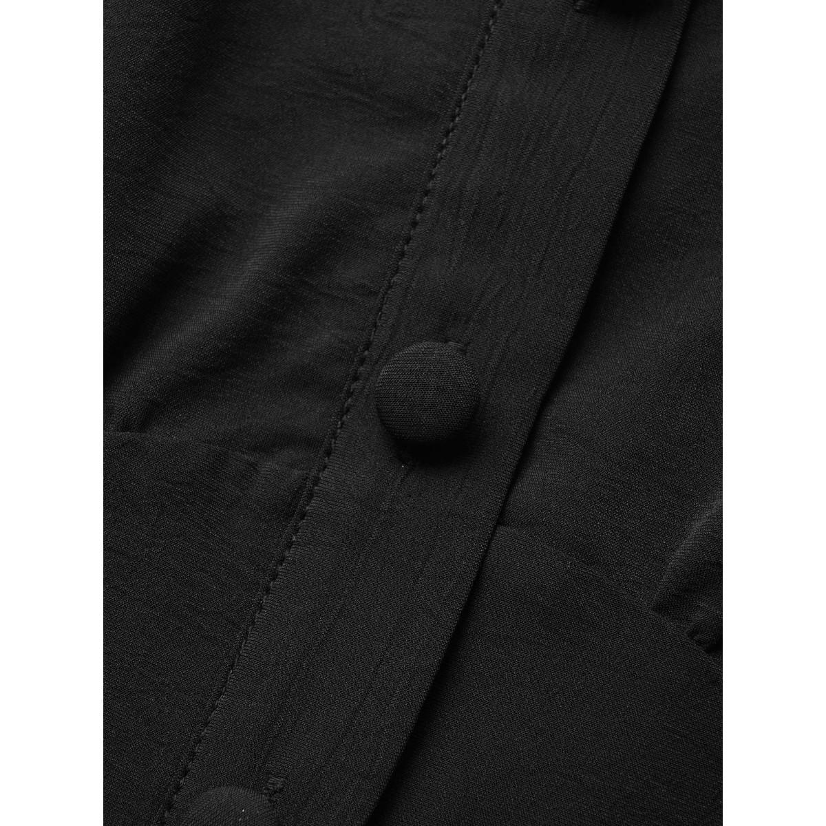 Plus Size Square Neck Guipure Lace Ruffle Sleeve Dress Black Women Elegant Non Square Neck Short sleeve Curvy BloomChic 18-20/2X Product Image