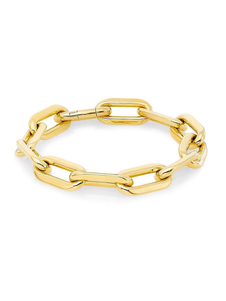 Womens 18K Yellow Gold Paper Clip Chain Bracelet Product Image