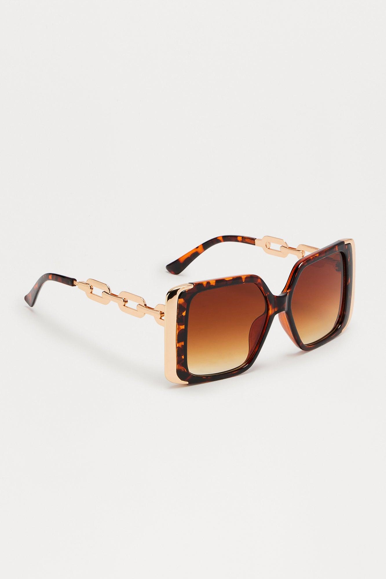 Linear Links Square Sunglasses - Tortoise Female Product Image