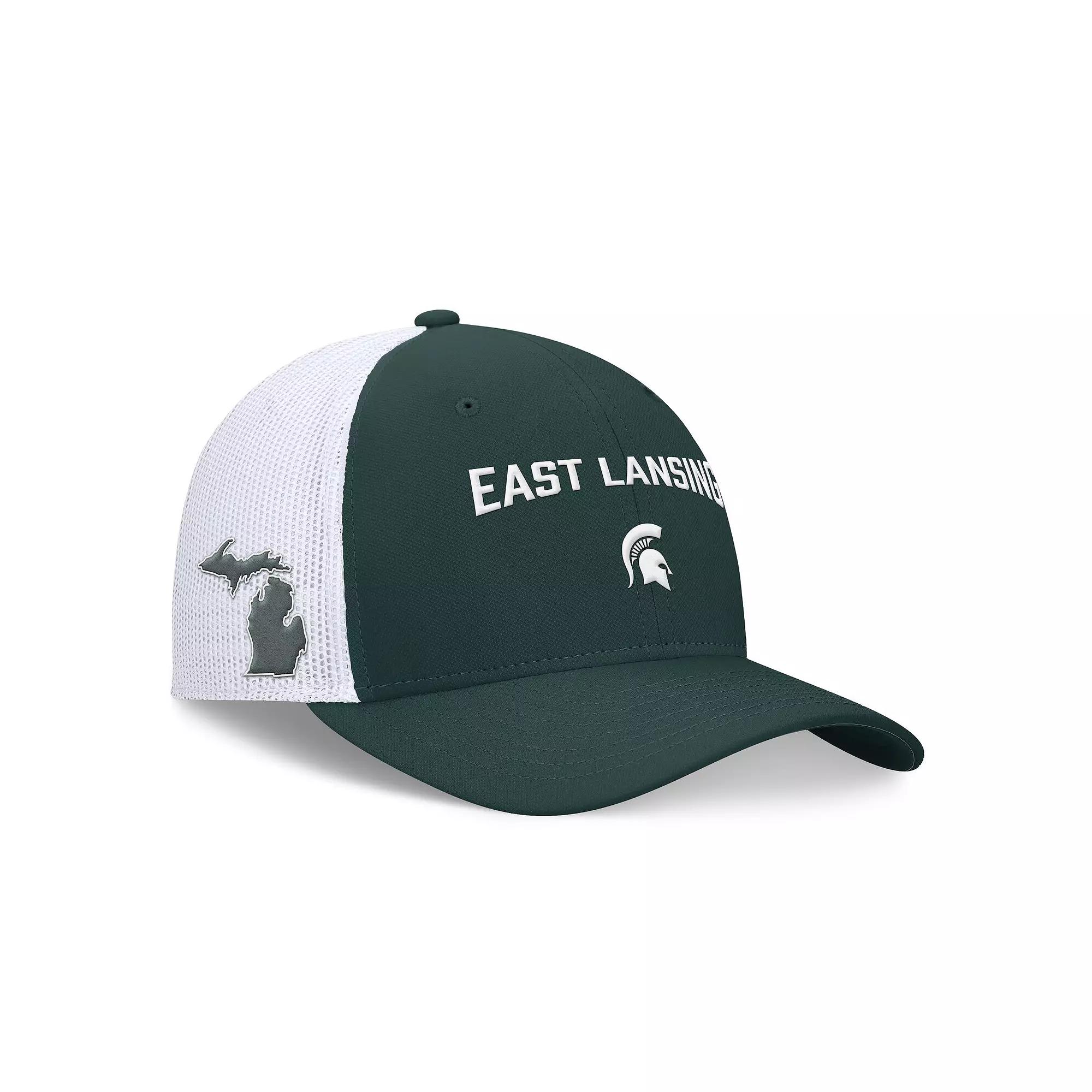 Men's Nike Green/White Michigan State Spartans Primetime Rise City Trucker Adjustable Hat, Size: Medium/Large Product Image