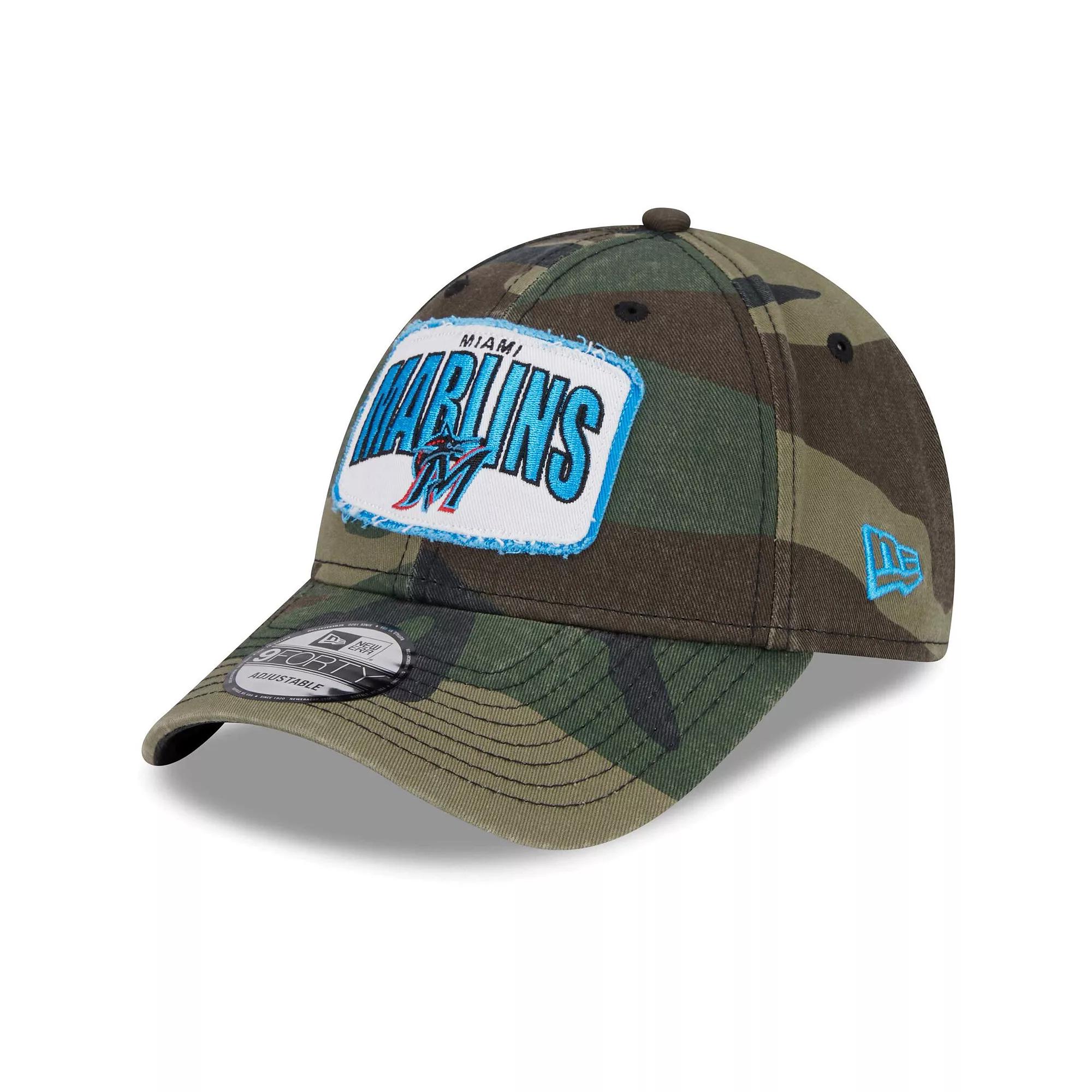 Men's New Era Camo Miami Marlins Gameday 9FORTY Adjustable Hat, Green Product Image