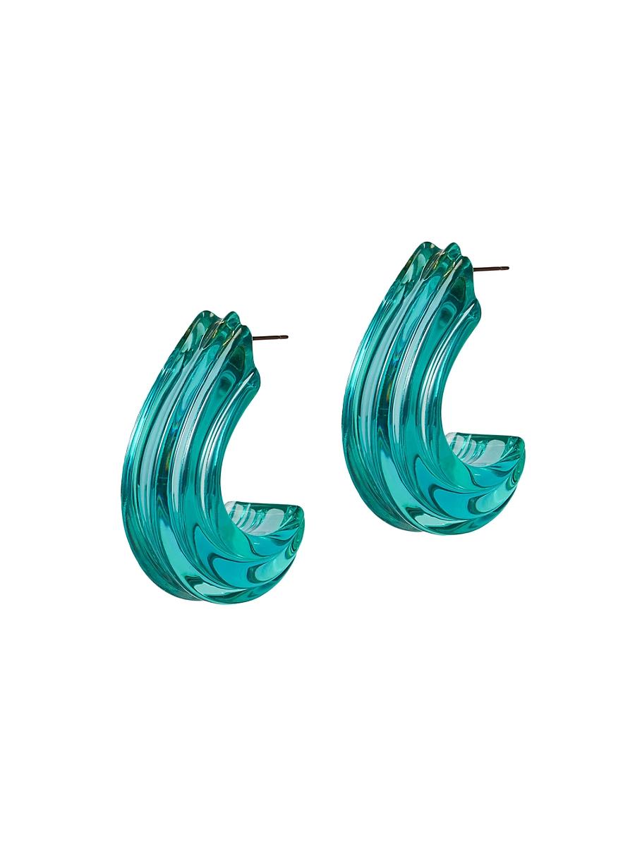 Womens Curved Canyon Resin Hoop Earrings Product Image