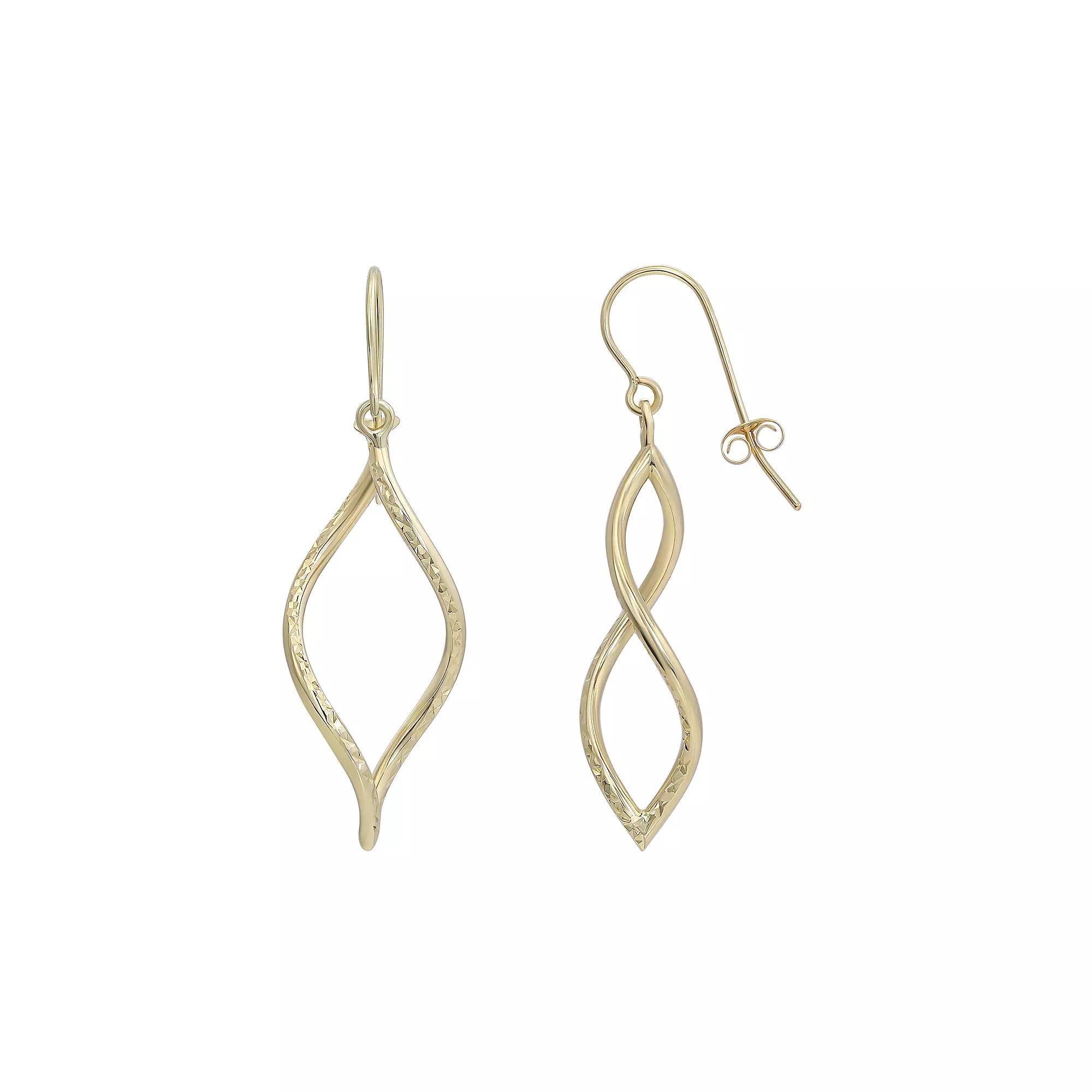 Taylor Grace 10k Gold Open Flame Twist Drop Earrings, Women's Product Image