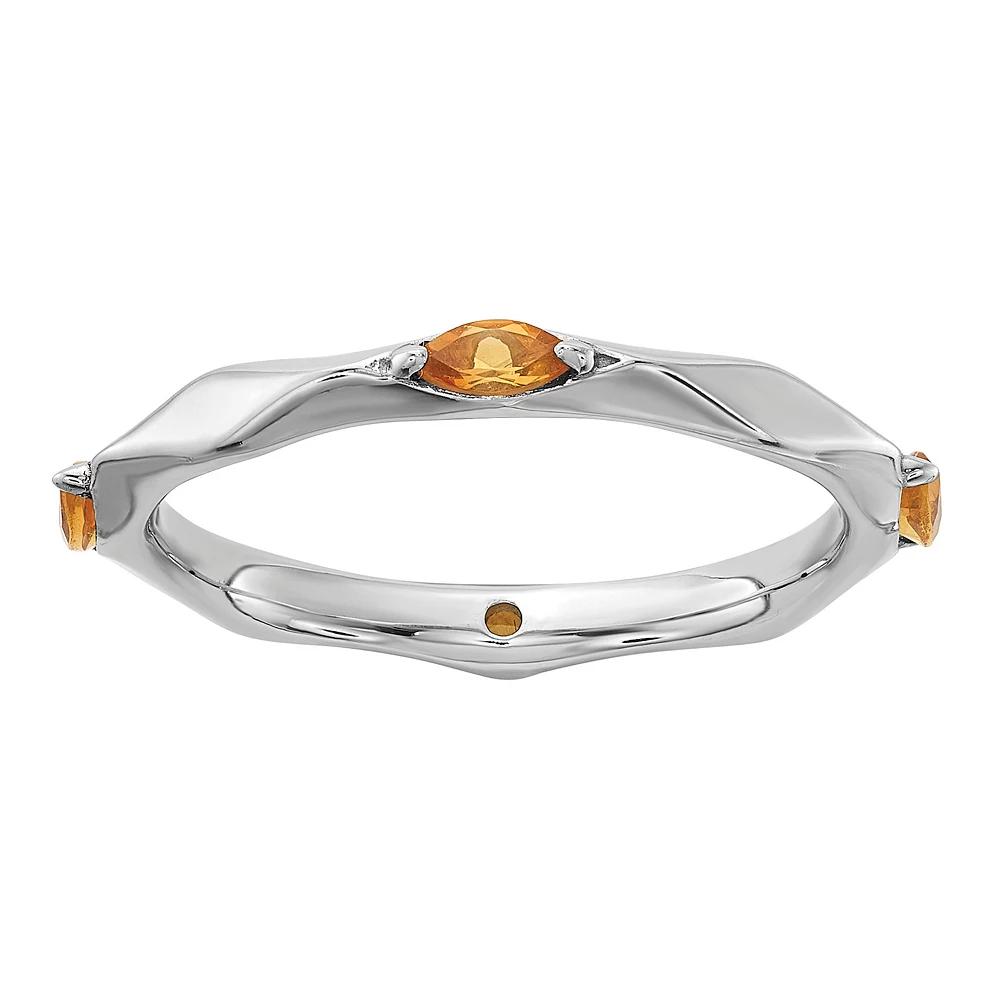 Stacks & Stones Sterling Silver Gemstone Stackable Ring, Women's, Size: 7, Citrine Product Image