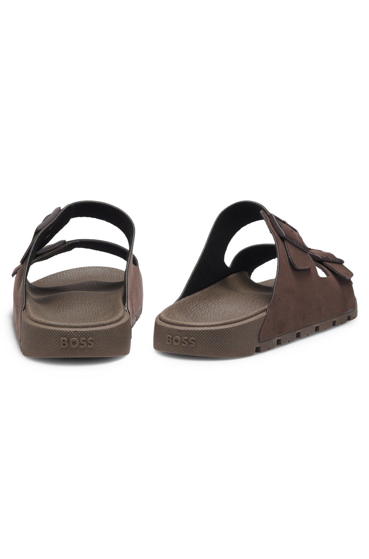 Two-strap slides with branded buckles Product Image