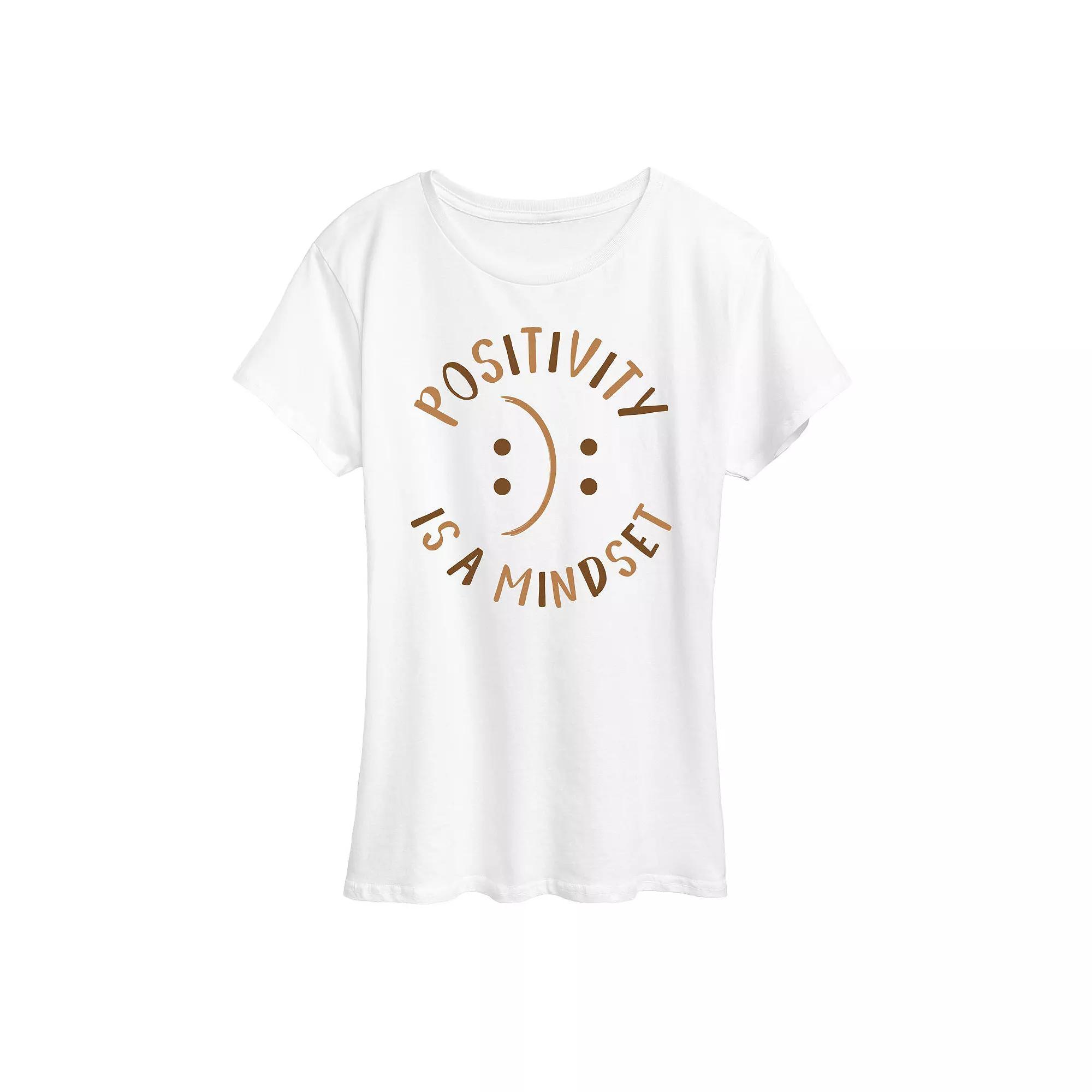 Women's Positivity Is A Mindset Graphic Tee, Girl's, Size: XL, White Product Image