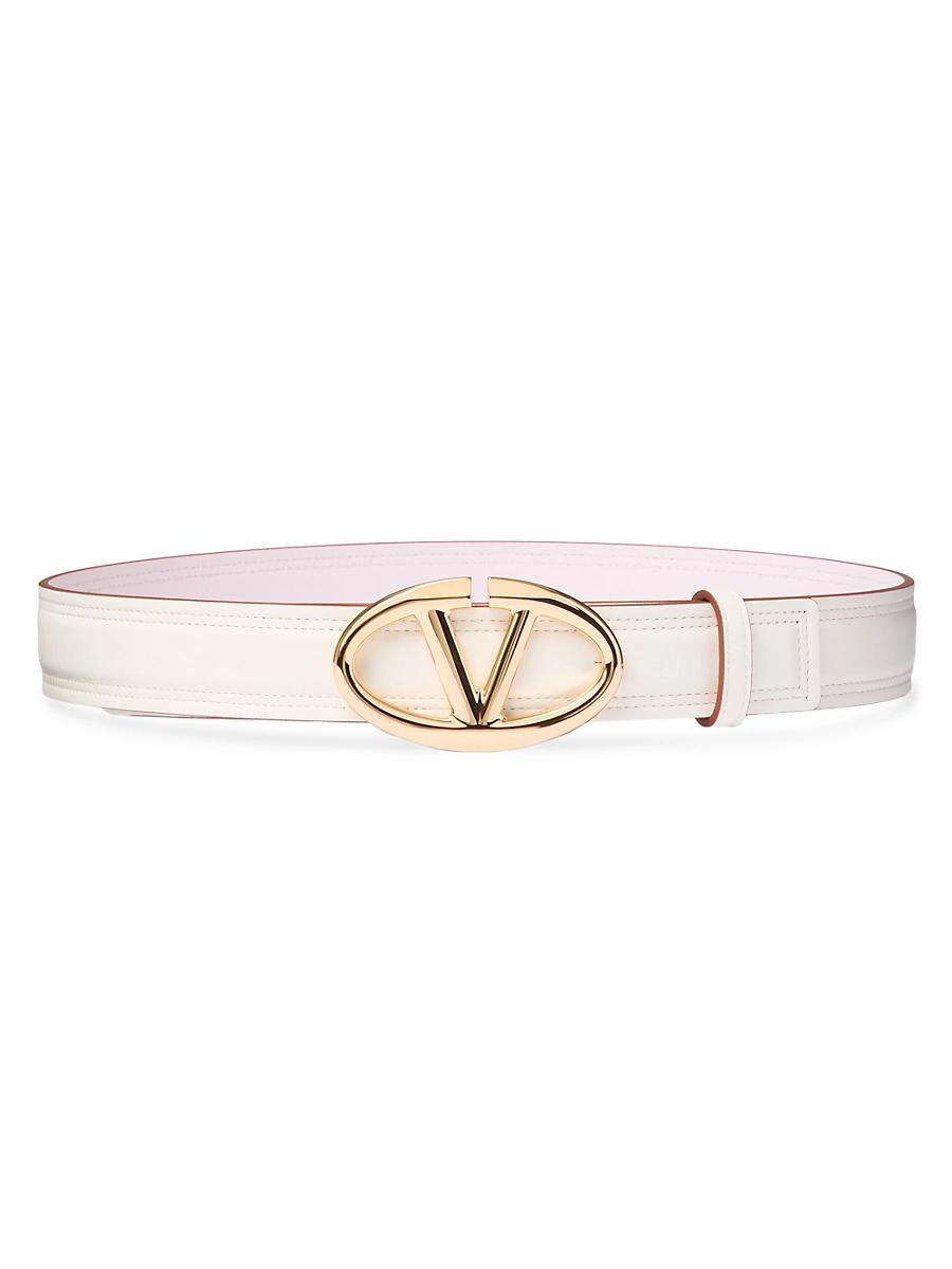 Womens The Bold Edition VLogo Shiny Calfskin Belt 30 MM Product Image
