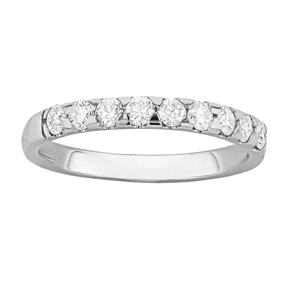 Radiant Fire 14k White Gold Lab-Created Moissanite Wedding Band, Women's, Size: 6 Product Image