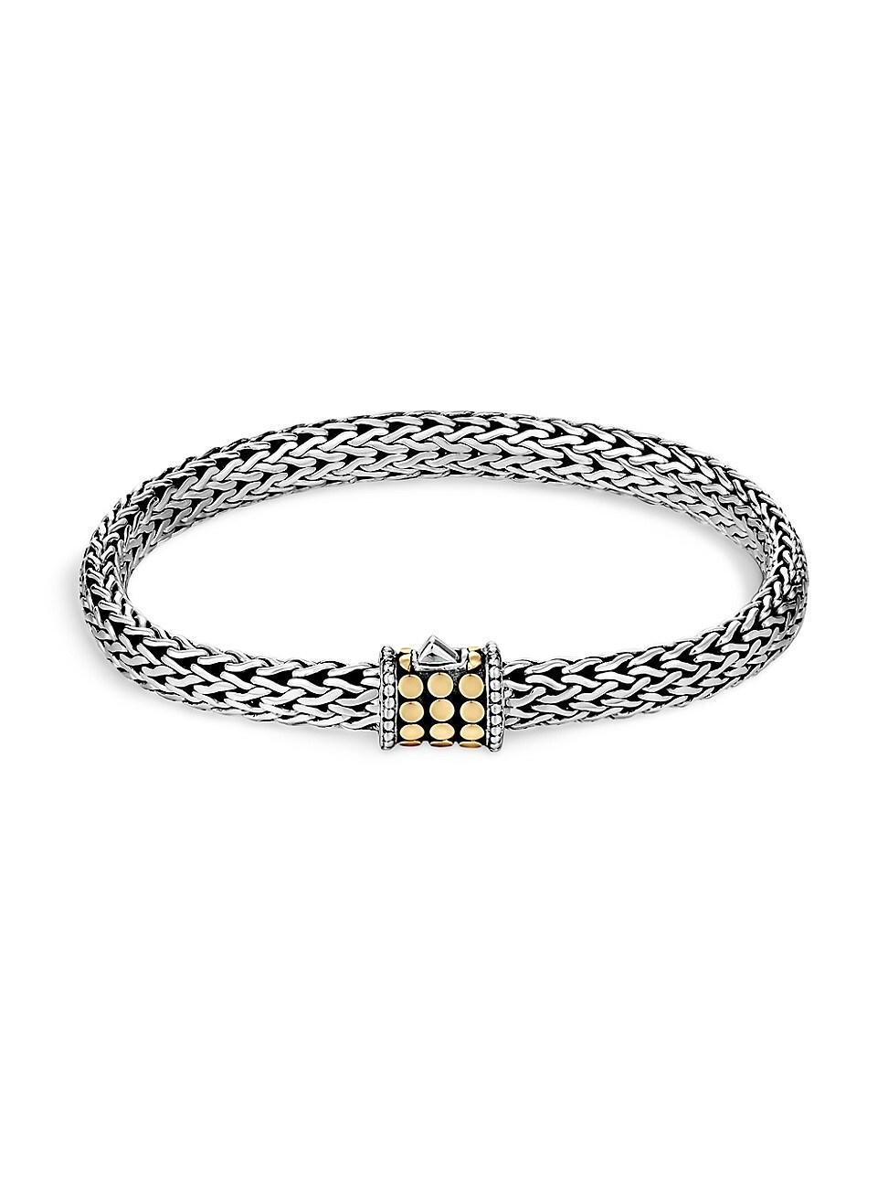 Womens Dot Deco 18K Gold & Sterling Silver Bracelet Product Image