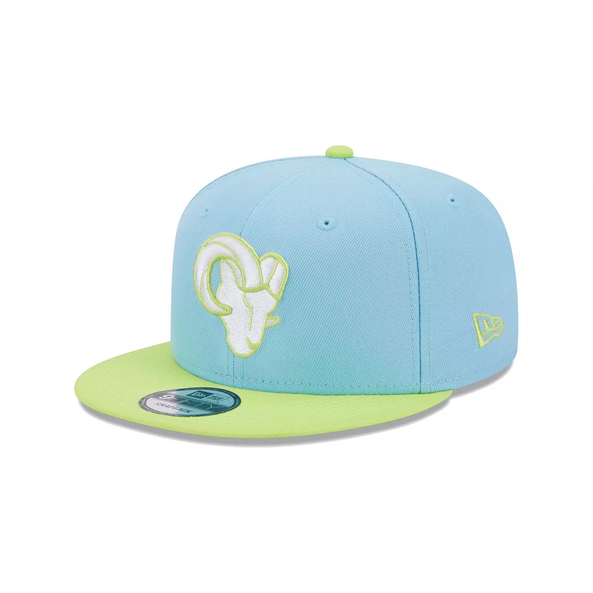 Men's New Era Light Blue/Neon Green Los Angeles Rams Two-Tone Color Pack 9FIFTY Snapback Hat Product Image