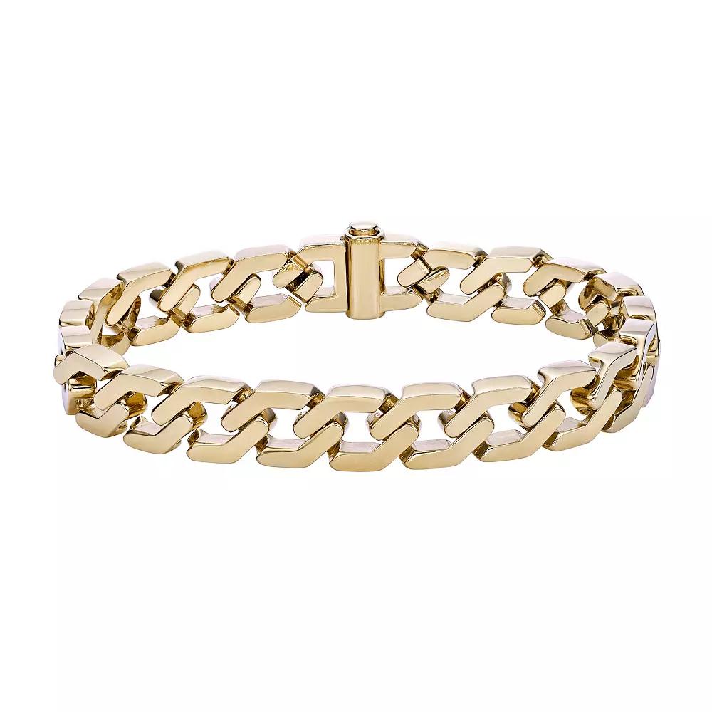 Men's LYNX Gold Ion-Plated Stainless Steel Chain Link Bracelet, Size: 8.5", Gold Tone Product Image